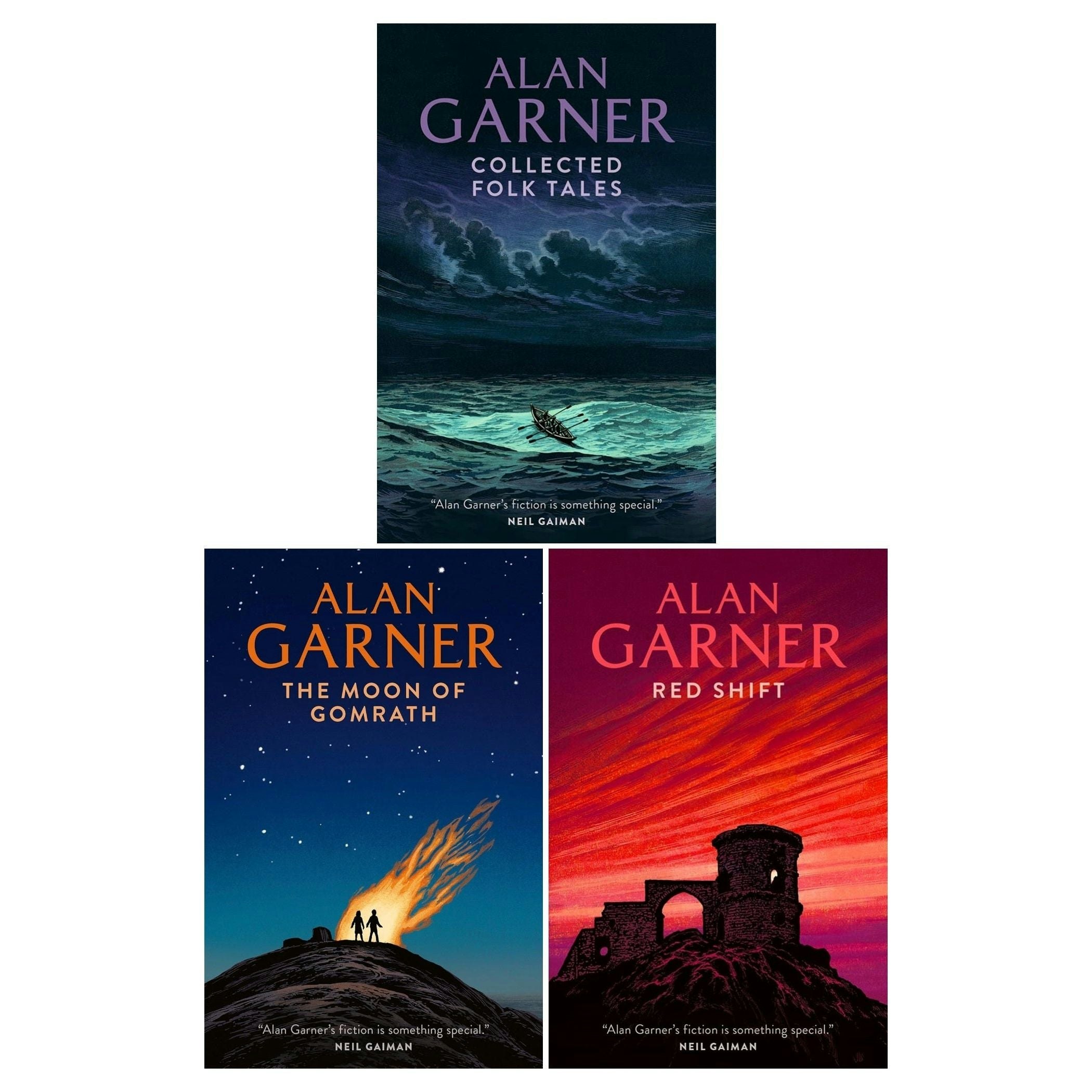 Harpercollins Red Alan Garner 3 Book Set Collected Folk Tales, Moon Of Gomrath, Shift