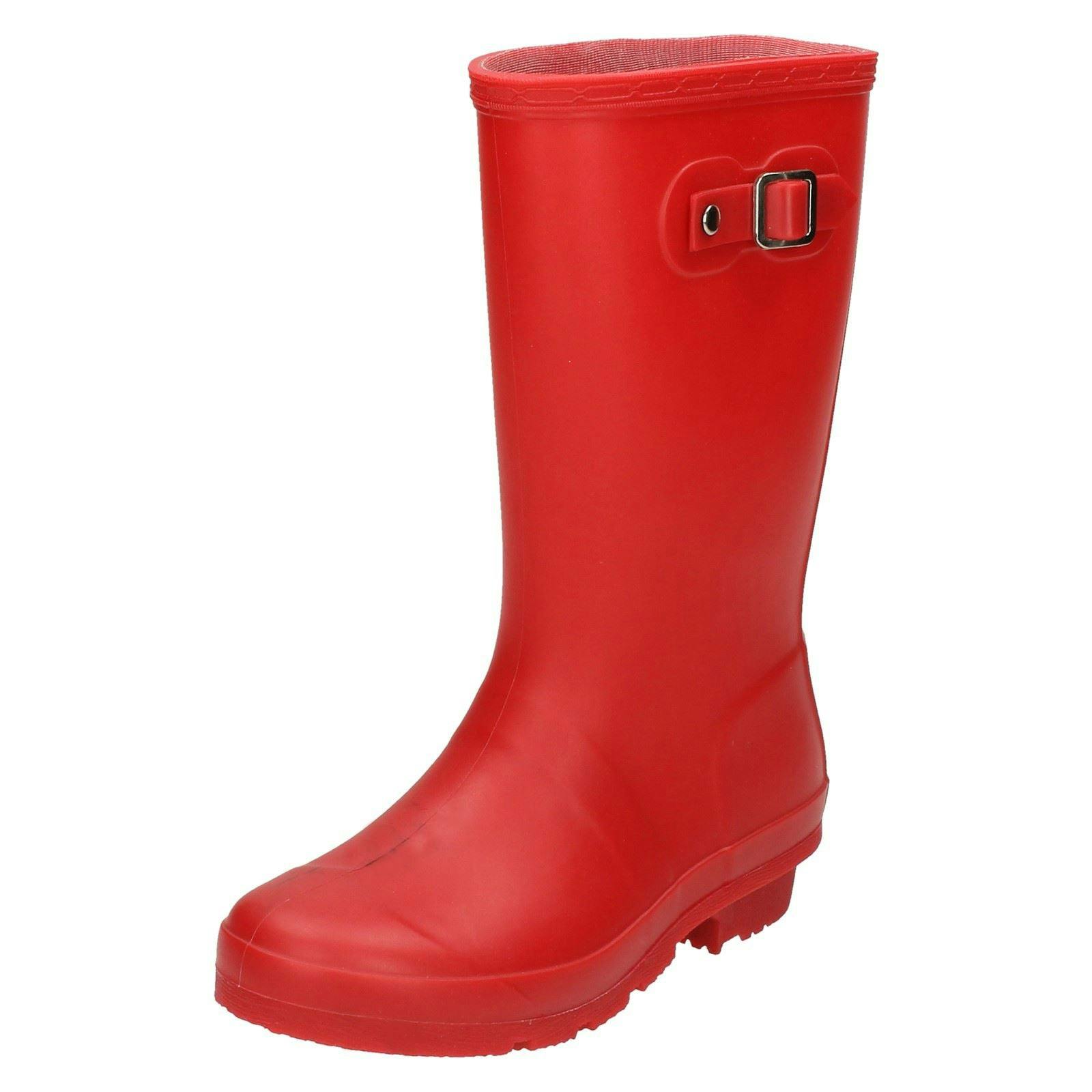 Spot On Red Childrens Buckle Detail Wellington Boots - Uk 13 Child
