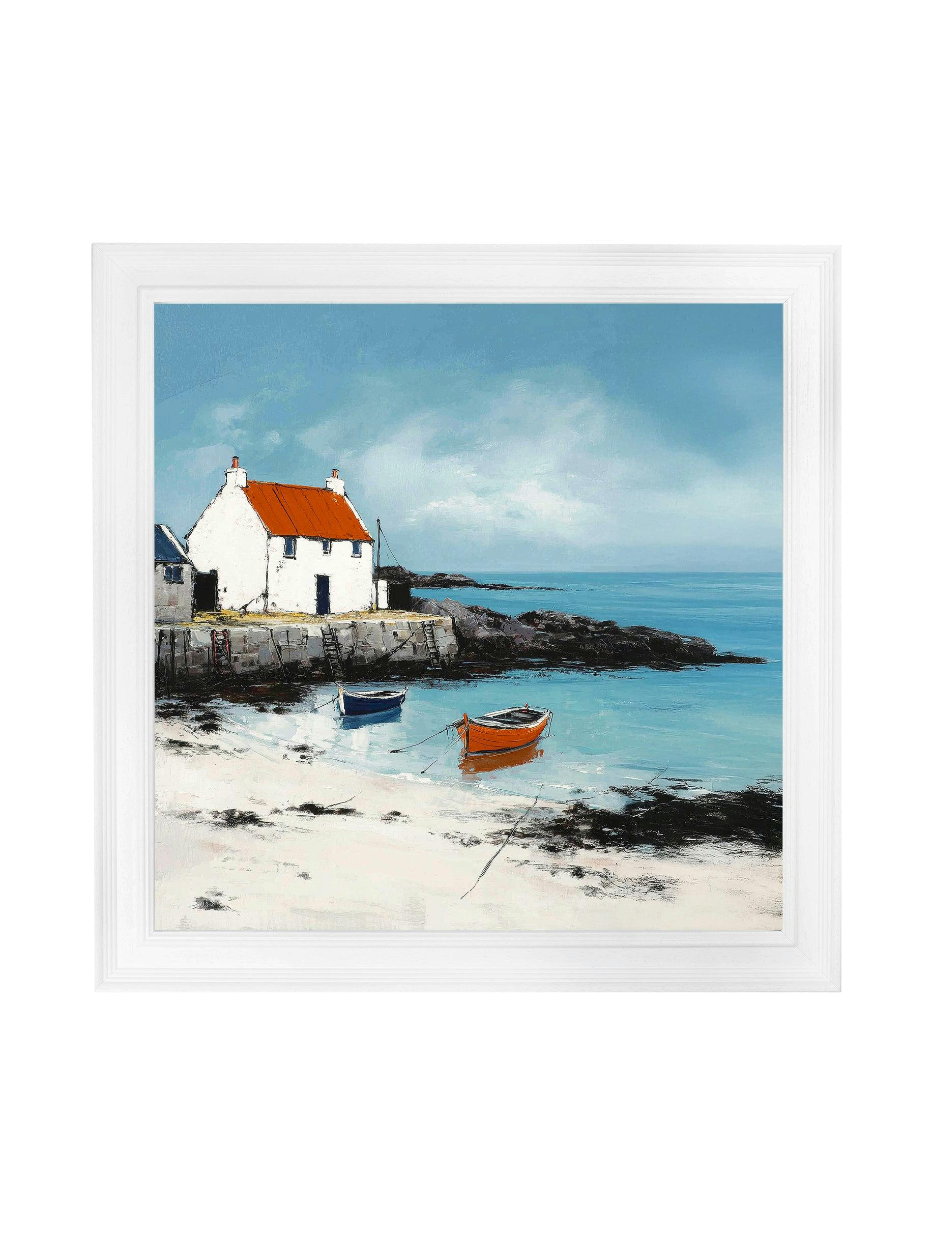 Rackhams White The Coastal House - Strong Hurstwood Square Frame - The Coastal House - 70 X 70Cm