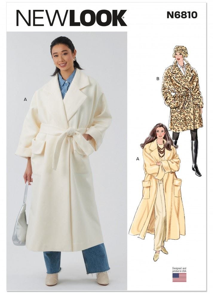 New Look Women's Sewing Pattern 6810, Coats For A (S-M-L-Xl) - Intermediate - A (S-M-L-Xl)