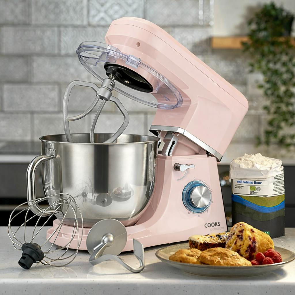 Cooks Professional Unisex Pink Stand Mixer 1200W With Speeds, Pulse Function, 7L Mixing Bowl In Size 6 - Image 3