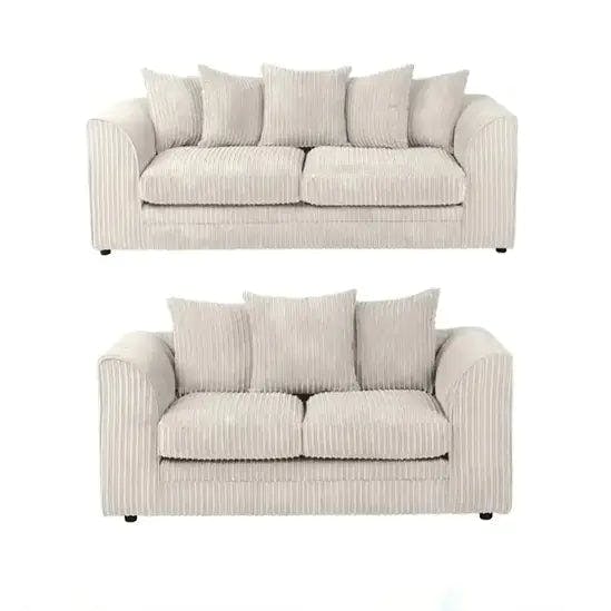 Rackhams Cream Camden Jumbo Cord 3+2 Sofa Set