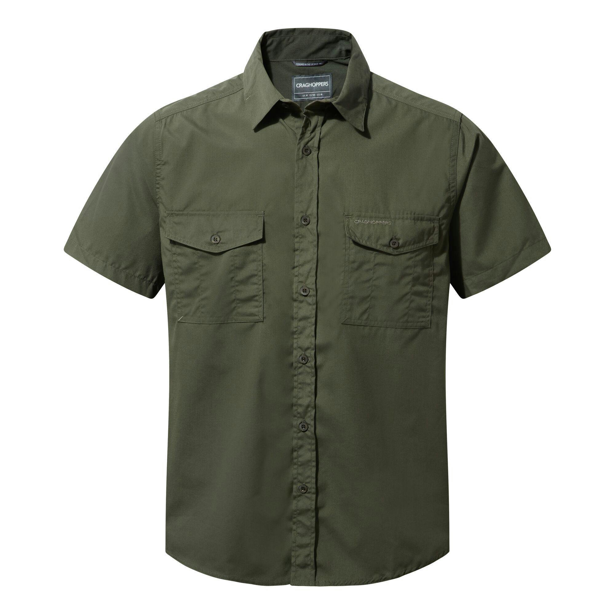 Craghoppers Men's Green Kiwi Short-Sleeved Shirt - Cedar - M - Cedar - 65% Polyester/35% Cotton