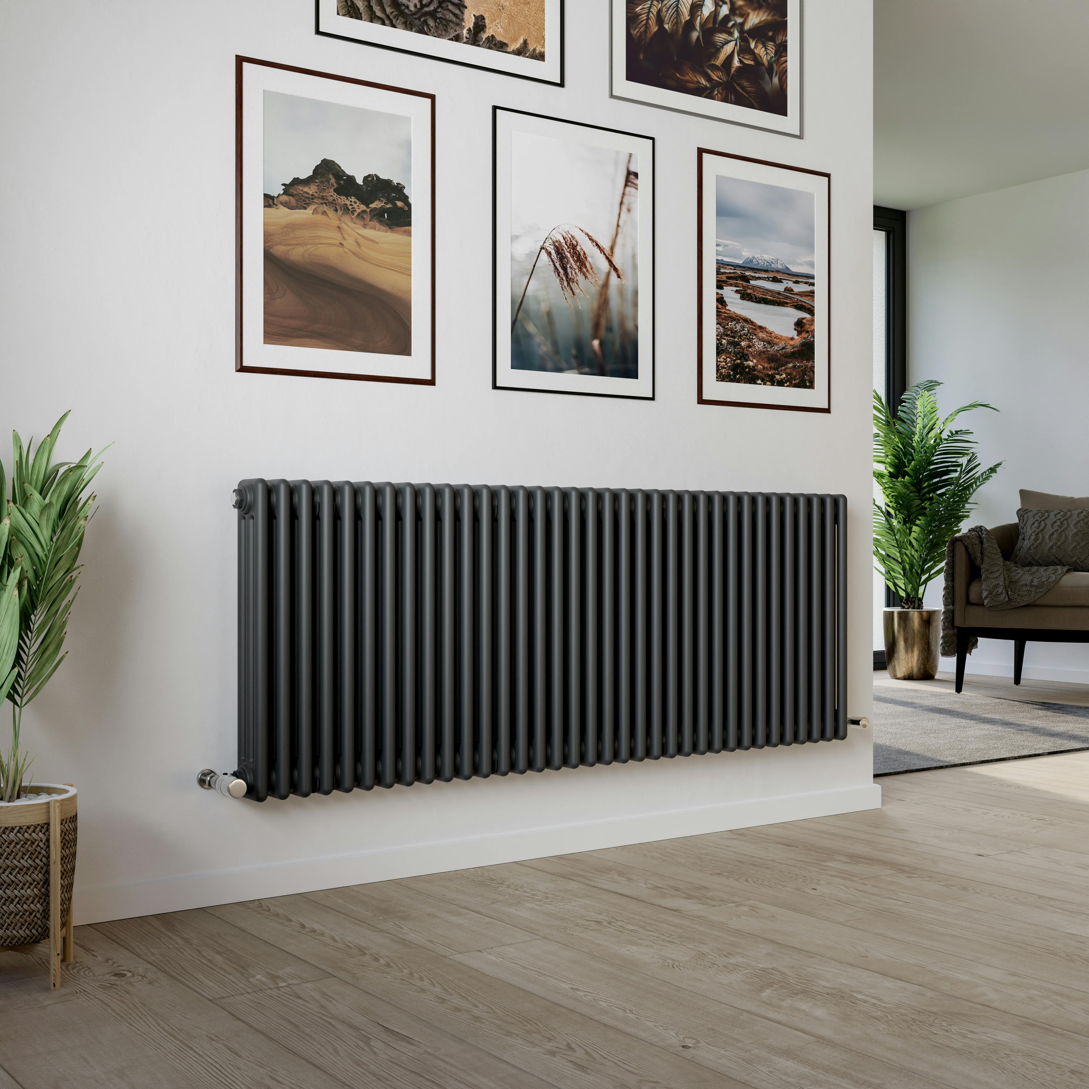 Agadon Anthracite Kylo 3 Column Traditional Radiator - 600 X 1595