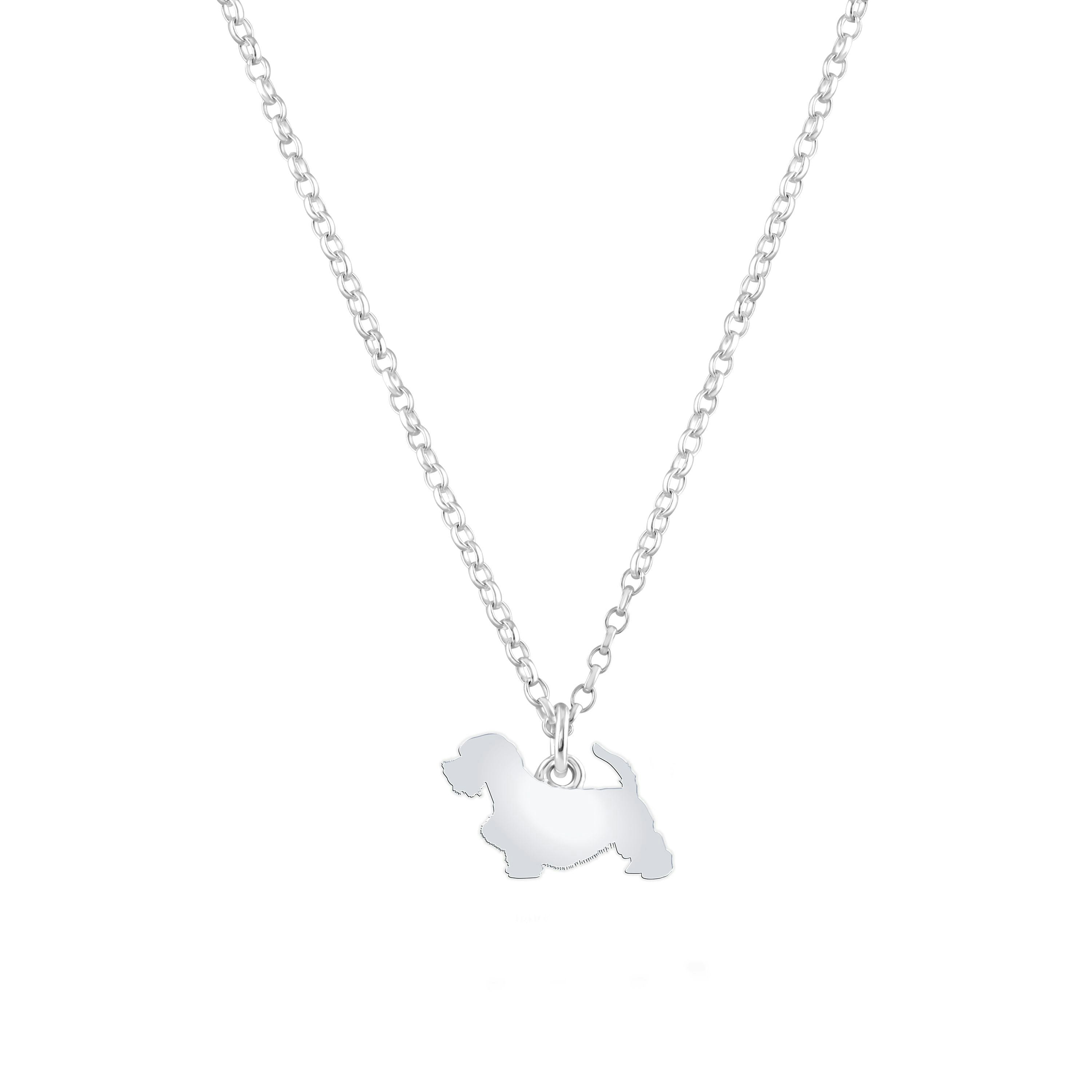 Mylee London Silver Sealyham Terrier Silhouette Necklace - Personalised - No