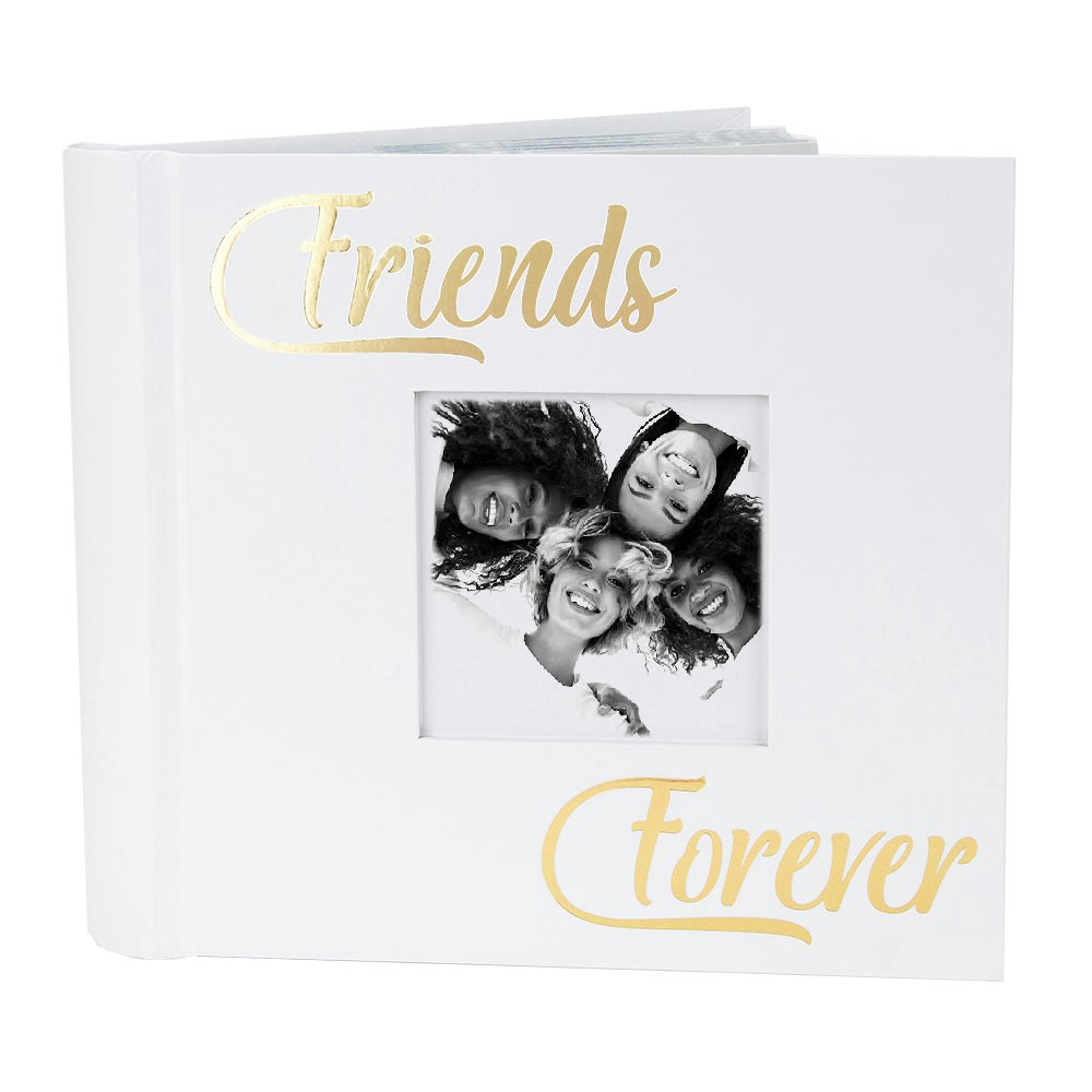 Happy Homewares Gold Modern Friends Forever Photo Album With Foil Text - Holds 80 4X6 Pictures