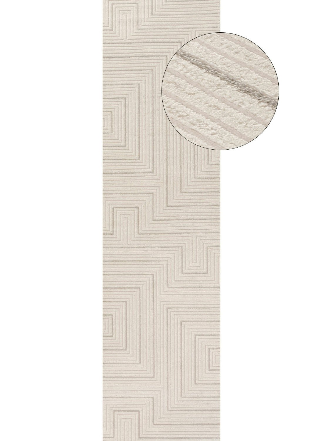 The Rugs Cream/Grey Carmel - Geometric Rug | 6040 - 80X300 Cm