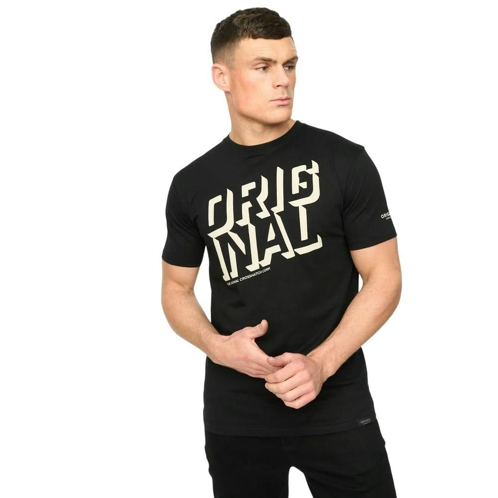 Crosshatch Men's Black Protrax Cotton T-Shirt - S - 100% Cotton