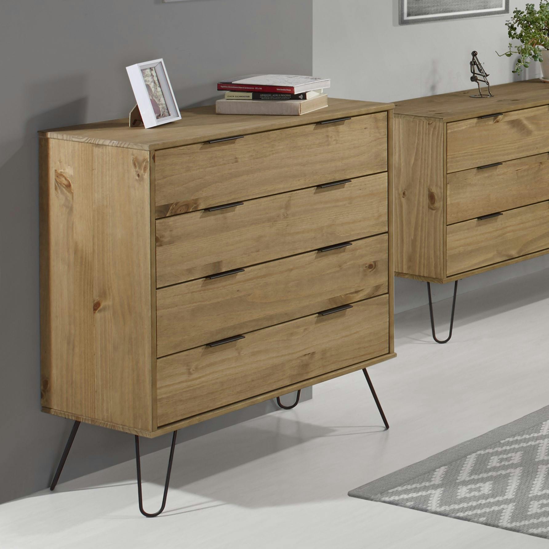 Core Products Augusta 5 Drawer Single Chest - Antique Waxed Pine