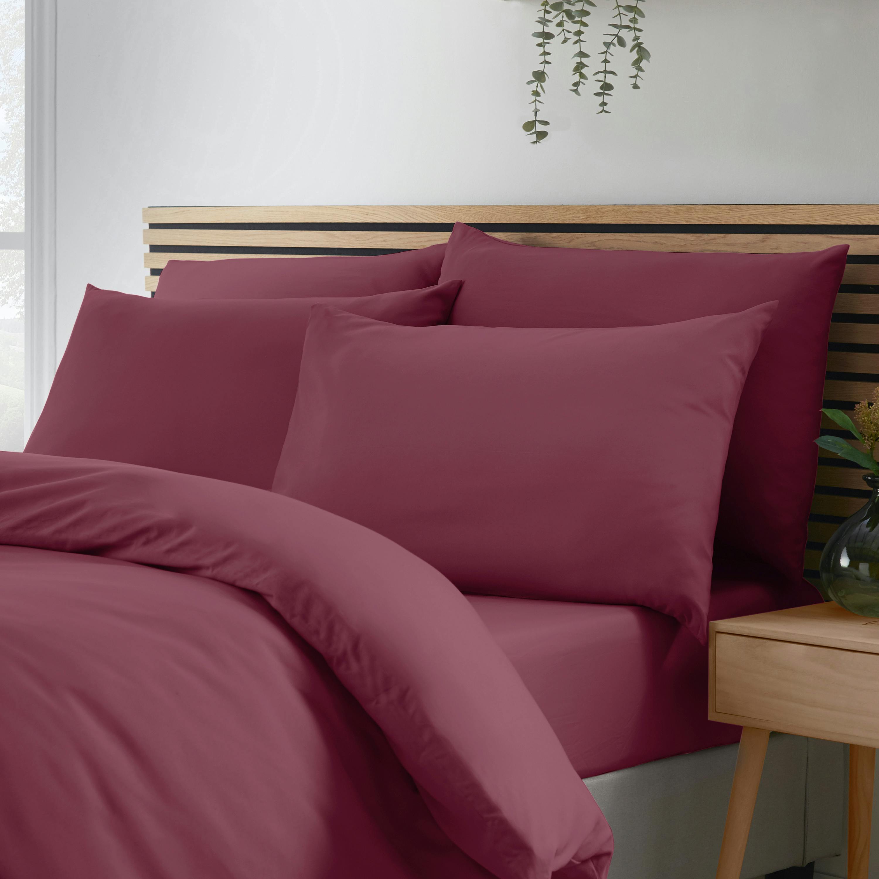 Rackhams Burgundy So Soft Non-Iron Standard Pack Of 4 Pillowcases - Standard
