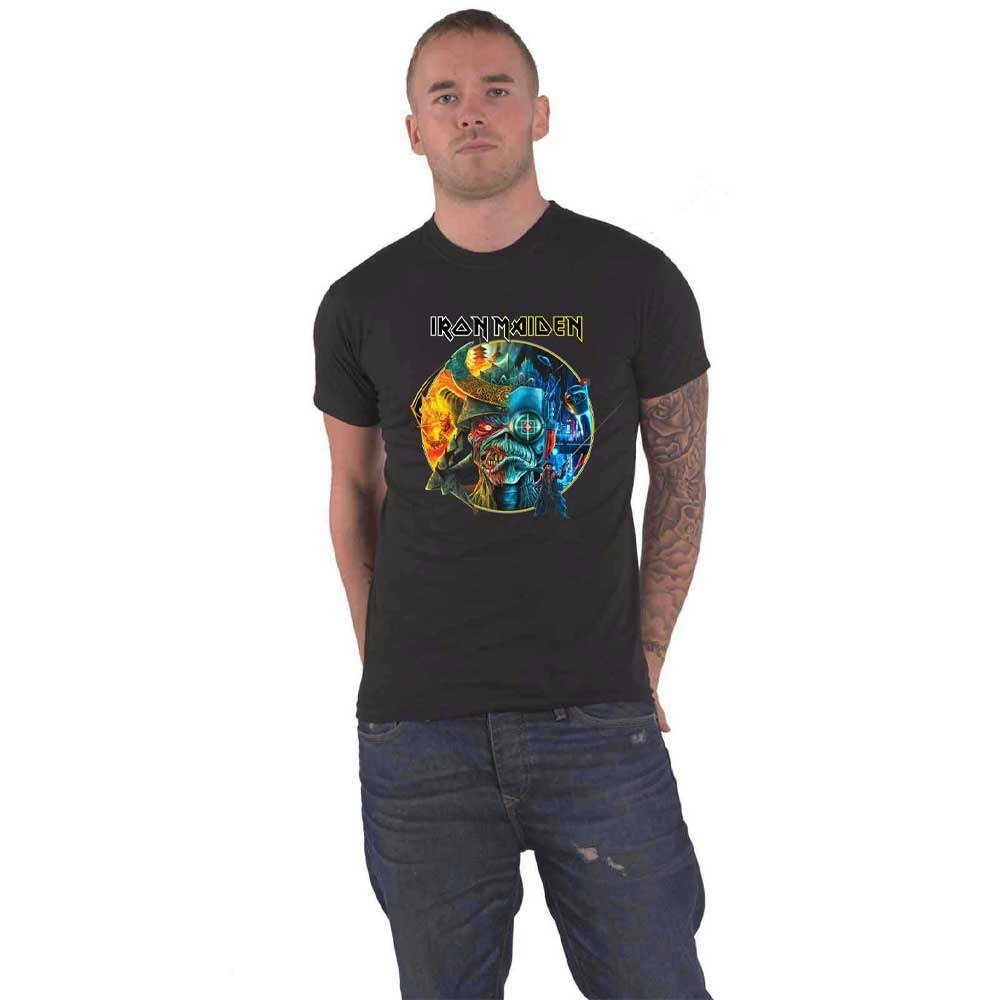 Paradiso Clothing Unisex Black Iron Maiden The Future Past Tour 23 Circle Art T Shirt - Xl