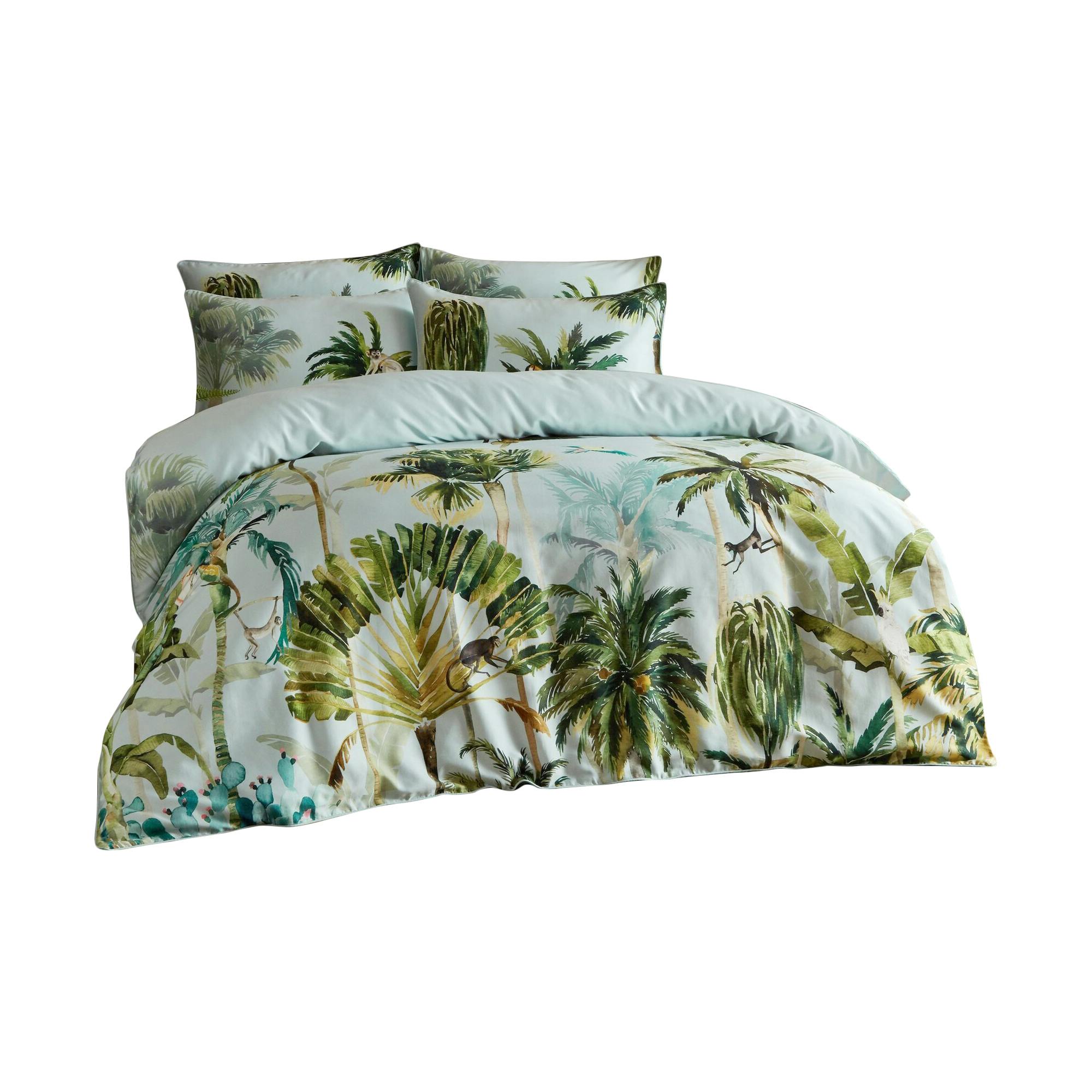 Paoletti Forsteriana Palm Tree Duvet Cover Set - Multicoloured - King - Multicoloured - 100% Cotton