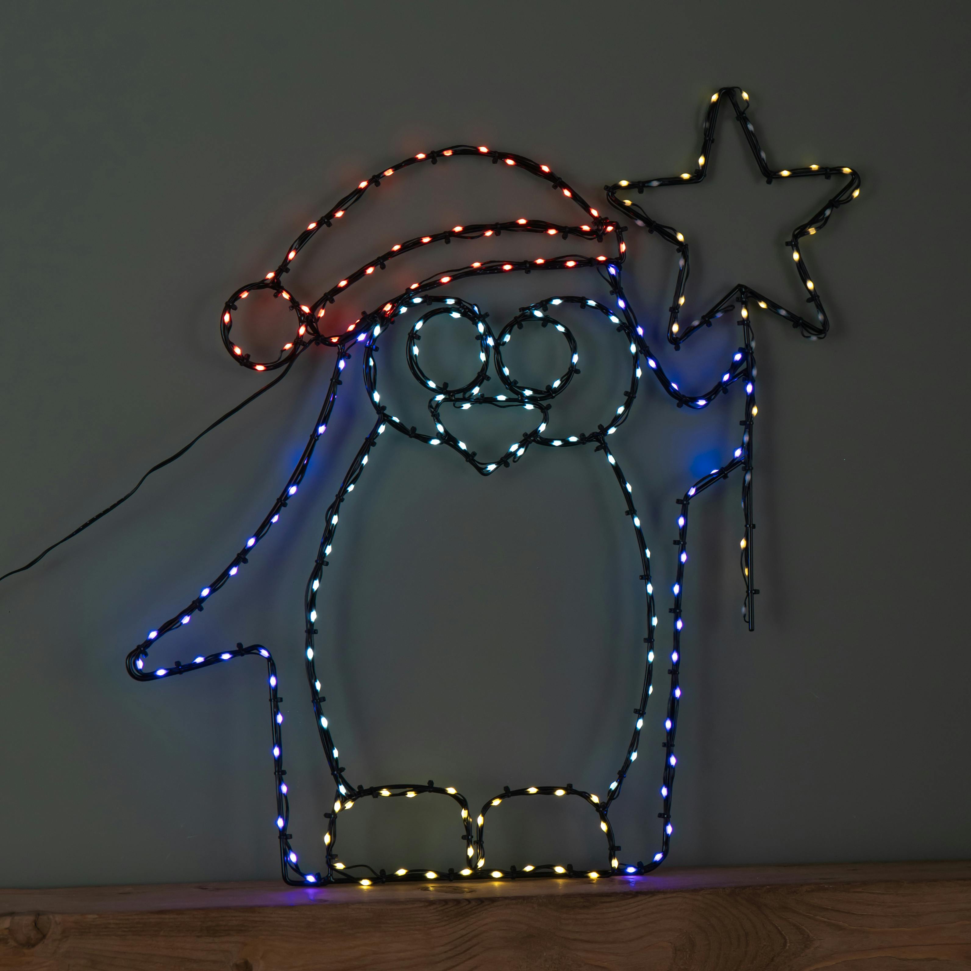 Samuel Alexander Premier Flexibrights 221 Multicolour Led Christmas Penguin With Star 58 X 52Cm - Image 3