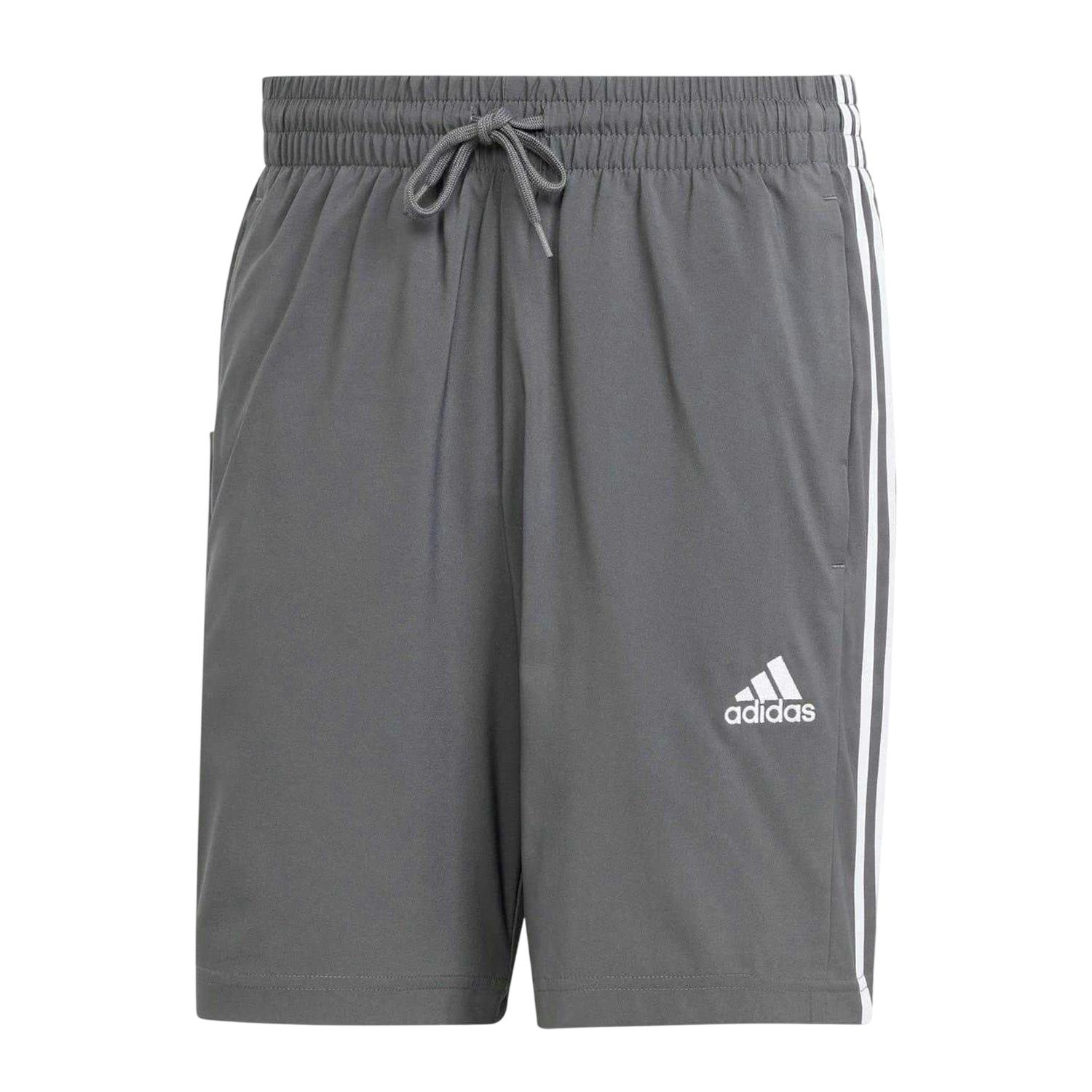 Adidas Men's White 3 Stripes Shorts - Darkonix/ - 3XL - Darkonix/ - 100% Polyester