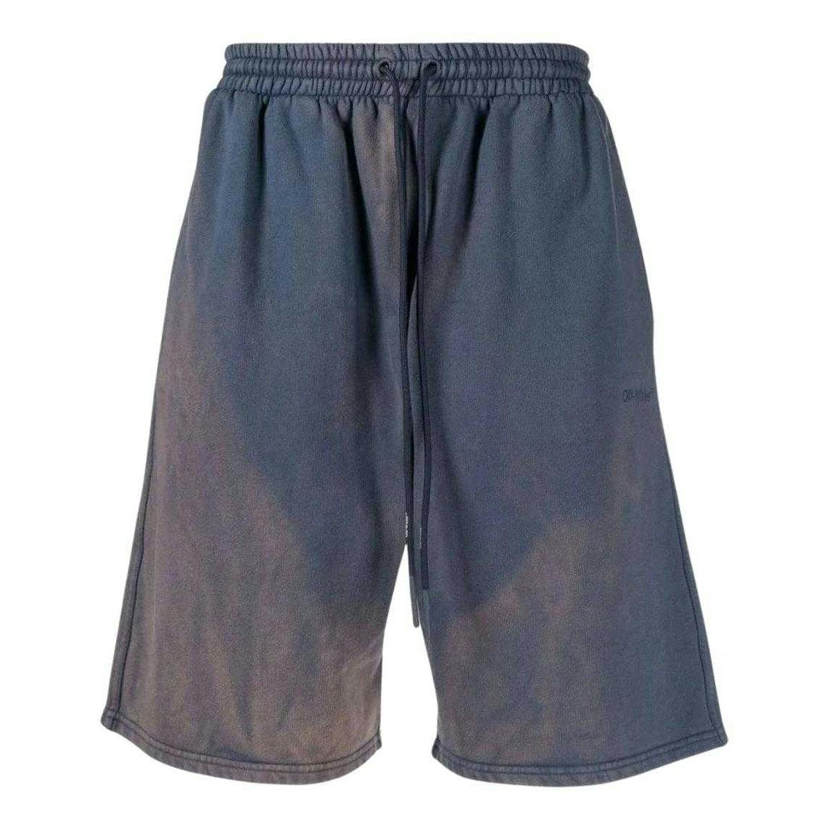 Off-White Men's White/Blue Off- Diag Tab Skate Vintage Sweat Shorts - Navy - Xl - Navy - 100% Cotton