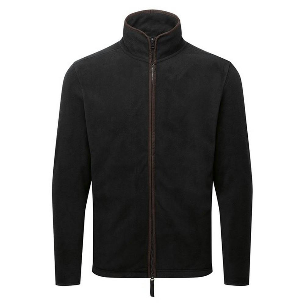 Premier Mens Artisan Fleece Jacket (Black/Brown) - Size 2XL - Image 3