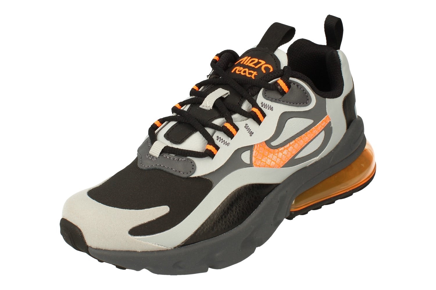 Nike Black/Orange/Grey Air Max 270 React Winter Gs Bq4760 001 - Uk 5 | Us 5.5Y | Eu 38