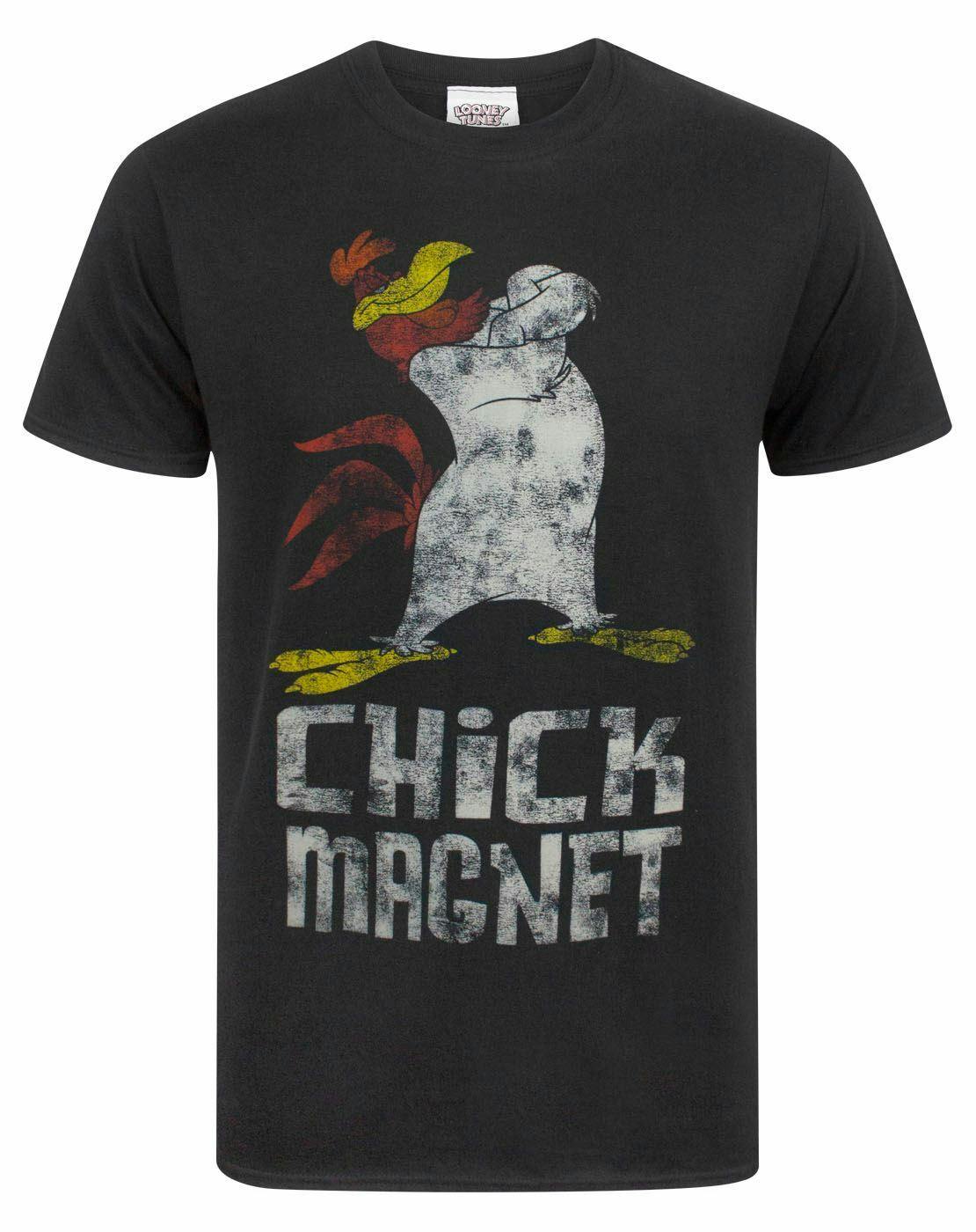 Vanilla Underground Men's Black Looney Tunes Foghorn Leghorn Short Sleeved T-Shirt - Small