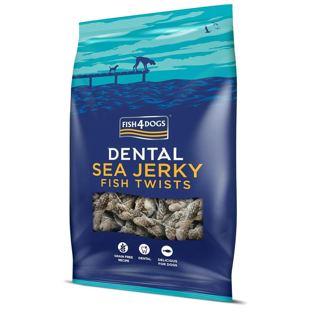 Fish 4 Dogs White/Grain Fish4dogs Dental Sea Jerky Fish Twists 500G - 1 Pack (500G)