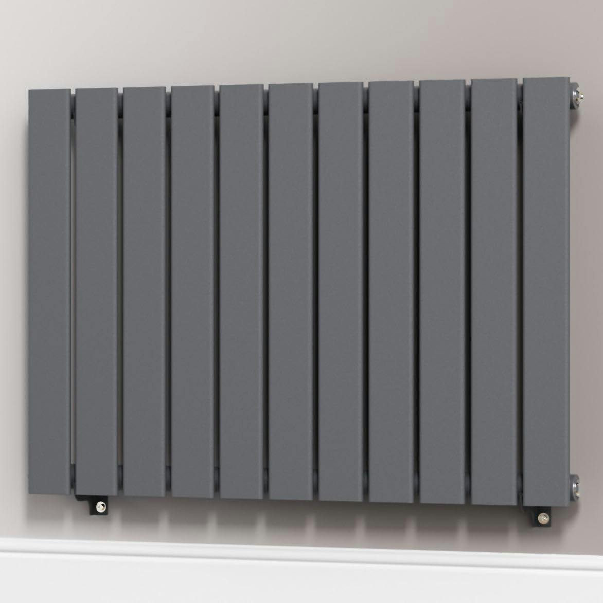 Myhomeware Anthracite/Gray 832 X 600 Mm Modern Vertical Flat Panel Designer Radiator Single Panel Radiator Heater