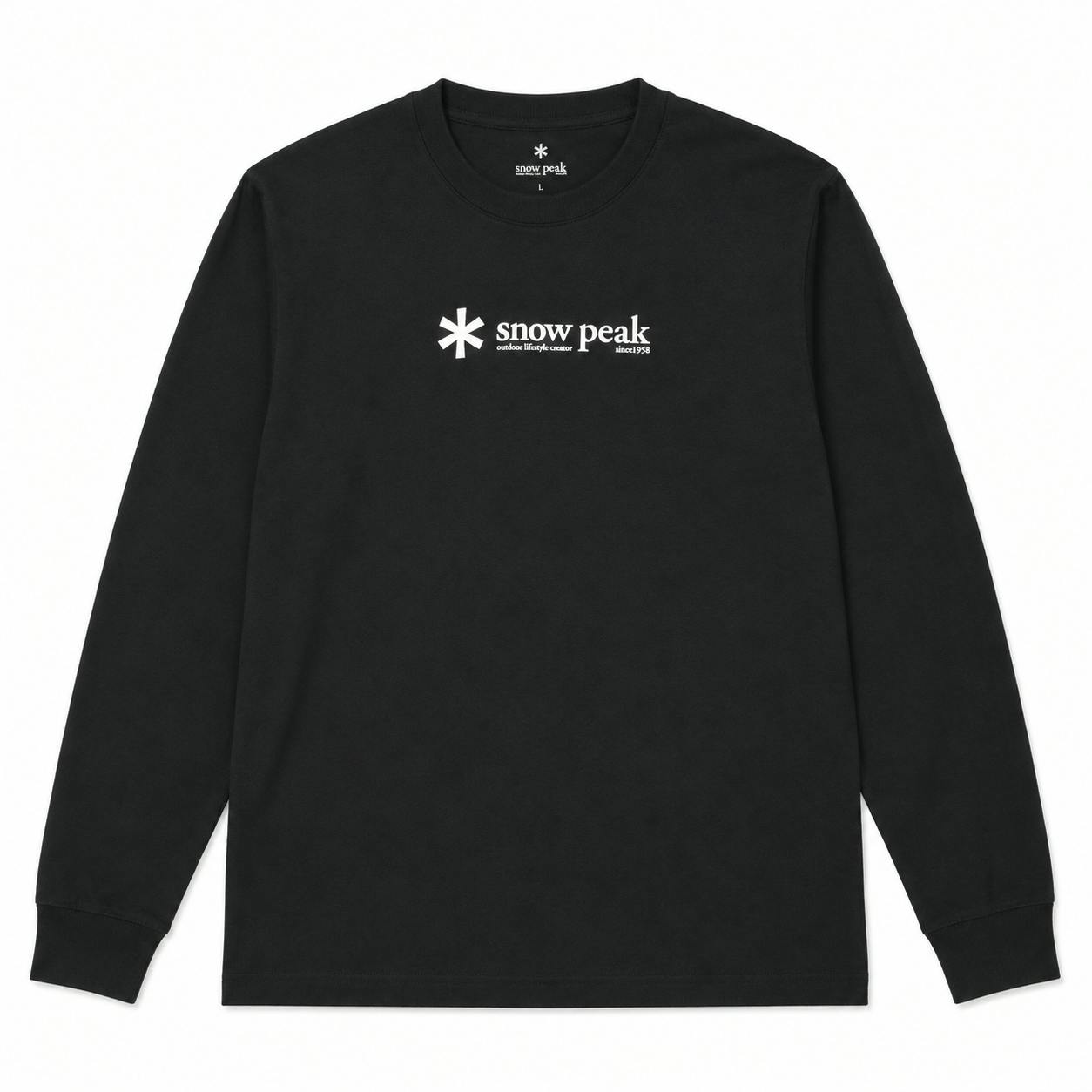 Snow Peak Black Soft Cotton Logo Long Sleeve T-Shirt - L