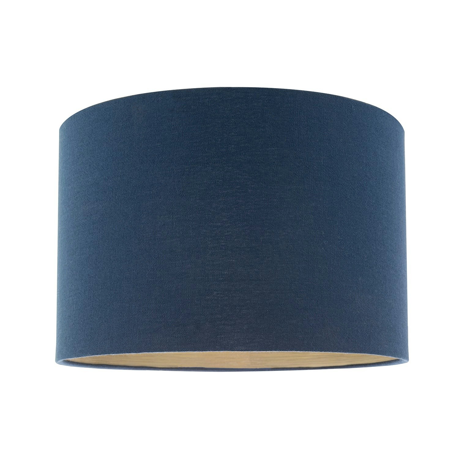 Happy Homewares Blue/Gold Navy Midnight Lamp Shade In Linen Fabric With Resin Inner