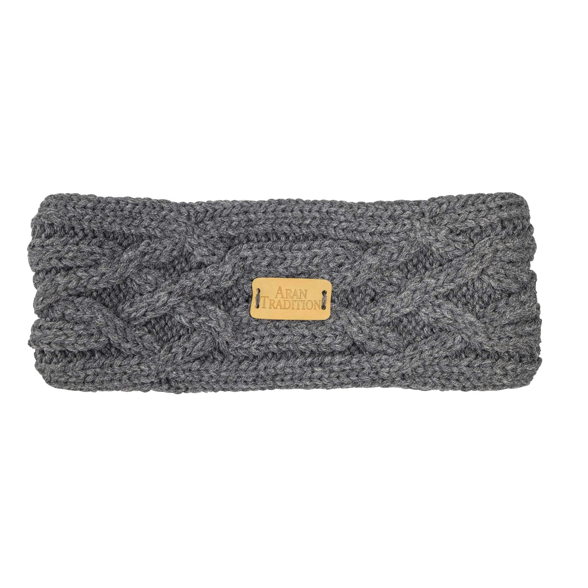Aran Traditions Aran Cable Knit Headband - Steel