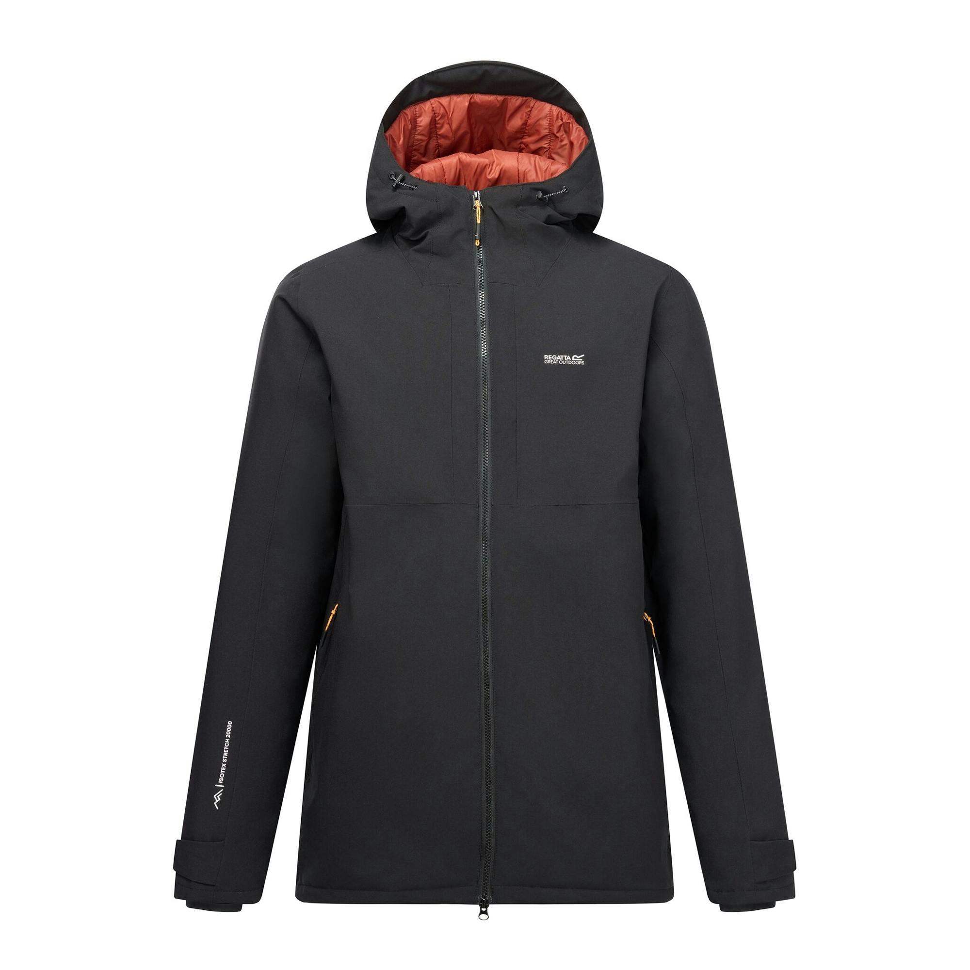 Regatta Men's Black Hoscar Waterproof Insulated Jacket - /Burnt Henna - S - /Burnt Henna - 100% Recycled Polyester