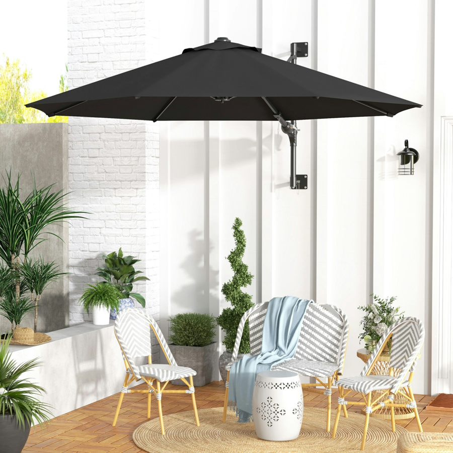 Wall-mounted parasols