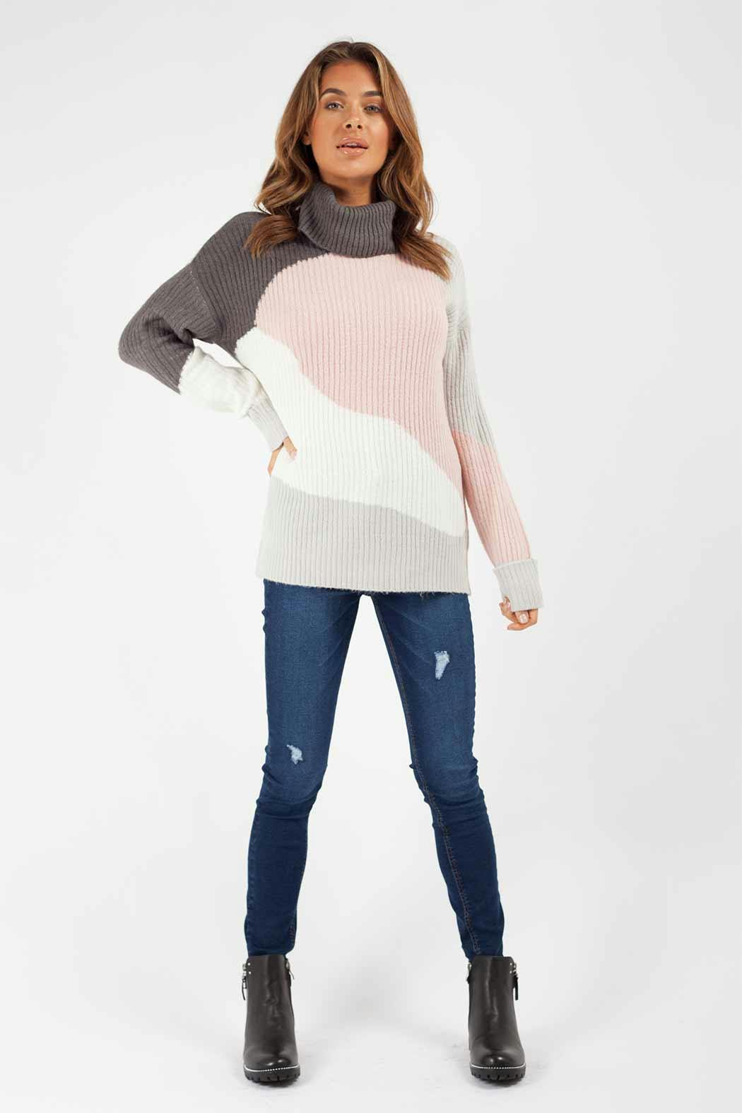Urban Bliss Colour Block Jumper - S