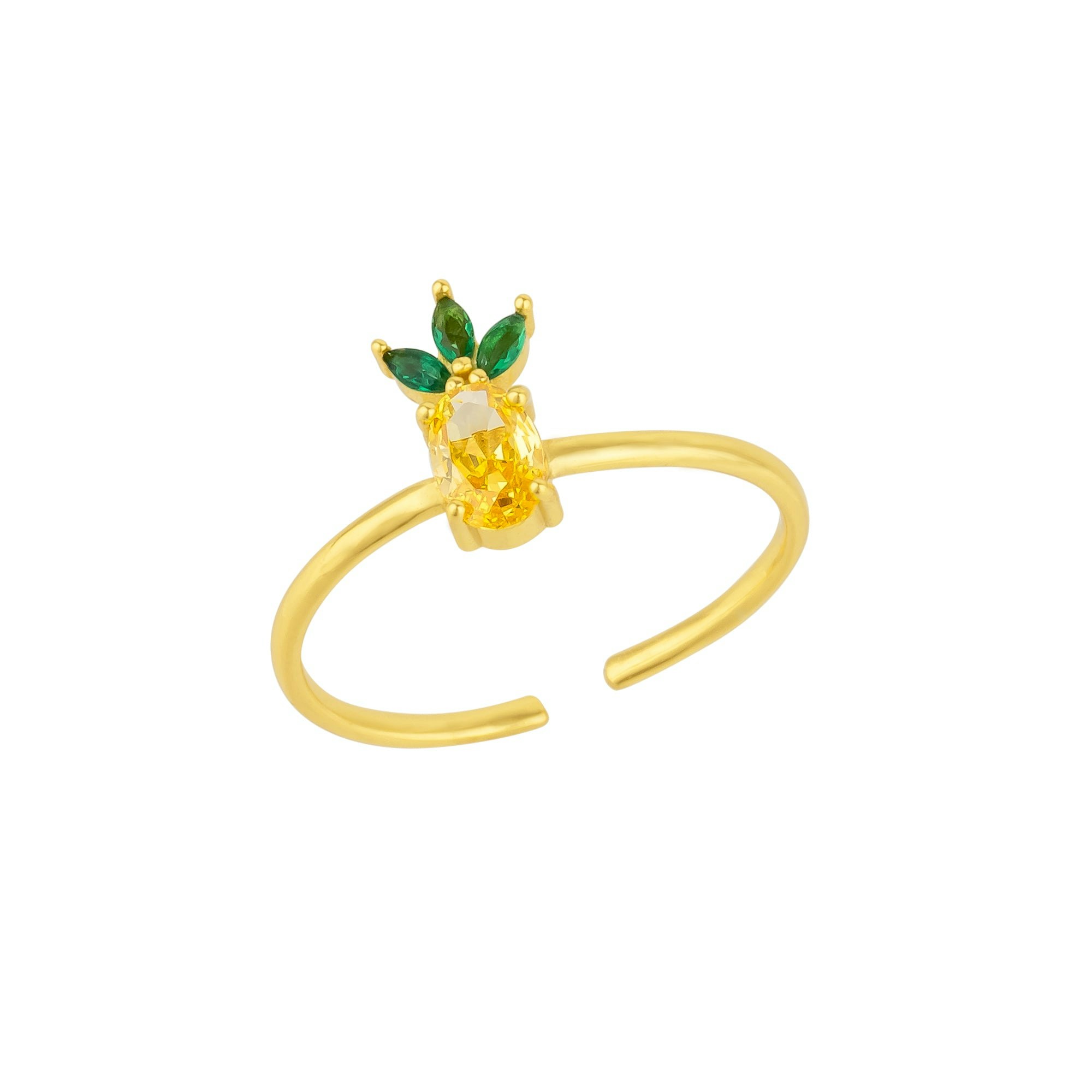 Spero London Silver Pineapple Sterling Adjustable Ring