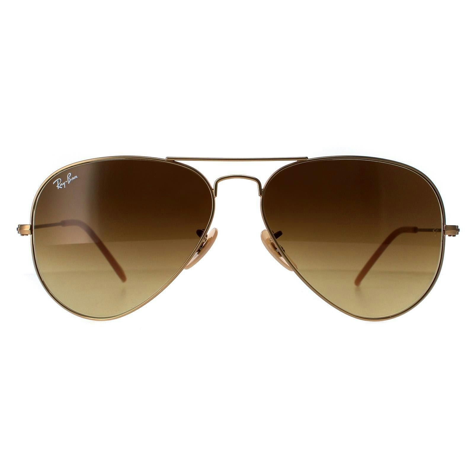 Ray-Ban Aviator Large Metal RB3025, Gold Sunglasses Brown Gradient lenses, Mojo Glasses - Image 10