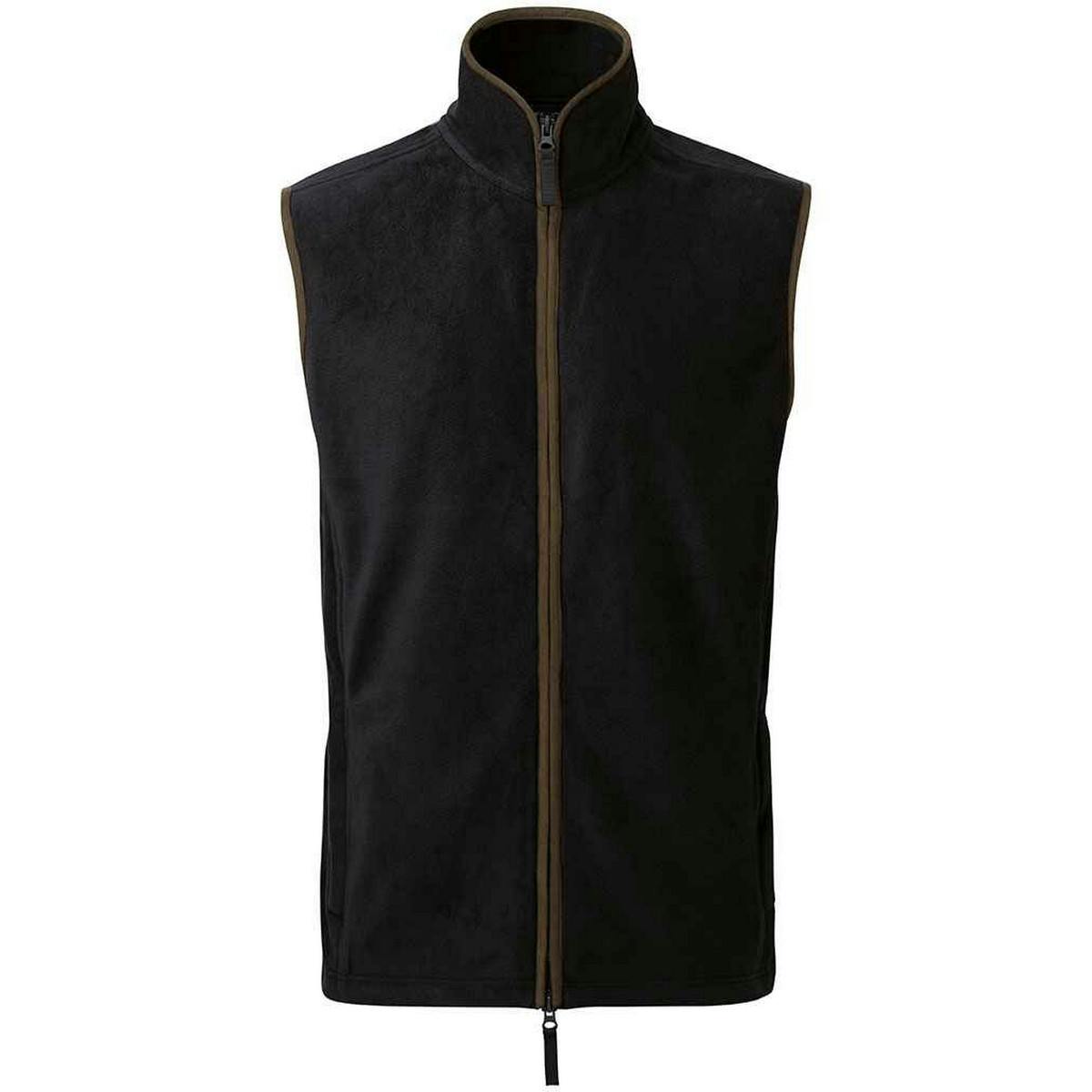 Premier Men's Black/Brown Artisan Fleece Oversized Gilet - Xxl - 100% Polyester