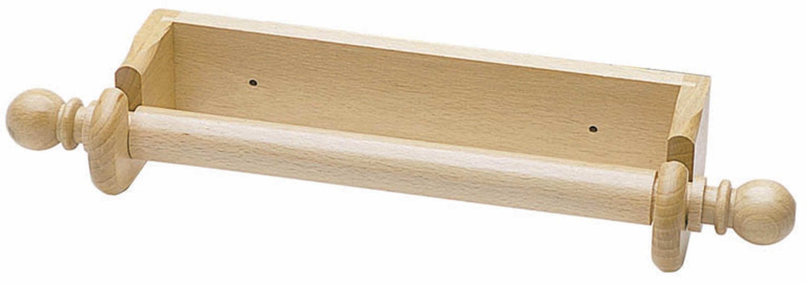 Rackhams Beech Wood Wall Paper Towel Holder - Wood - Beech Wood - Kitchen Roll Holder