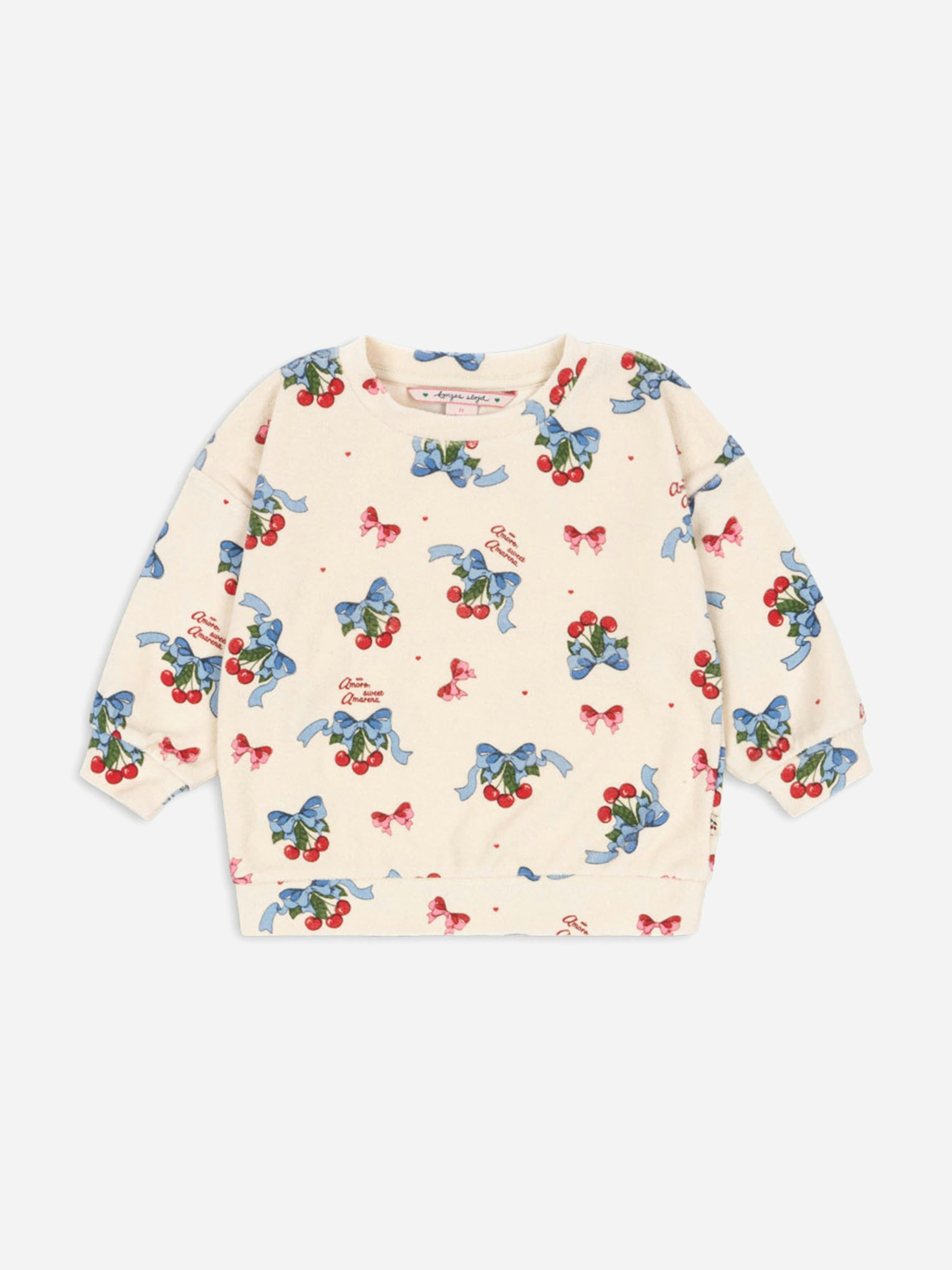 Konges Slojd Girls Ivory Konges Sløjd Cherry Itty Sweatshirt In - 9 Mths