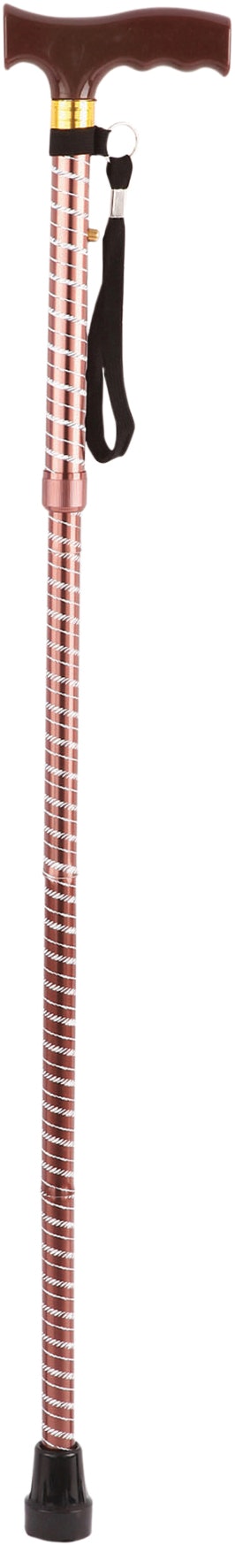 Aidapt Brown Extendable Plastic Handled Walking Stick With Engraved Pattern