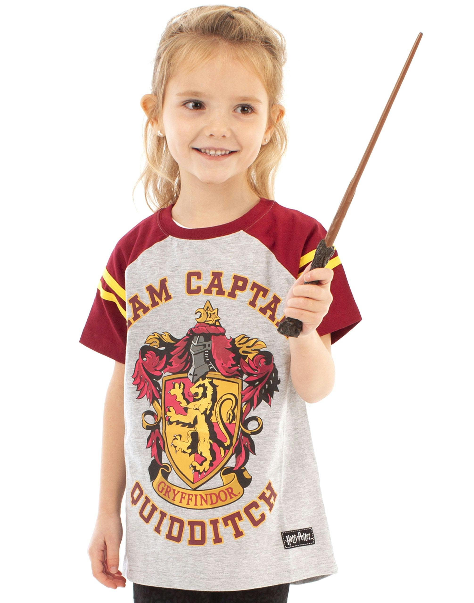 Vanilla Underground Girls Grey Harry Potter Gryffindor House Crest Short Sleeved T-Shirt - 11-12 Years