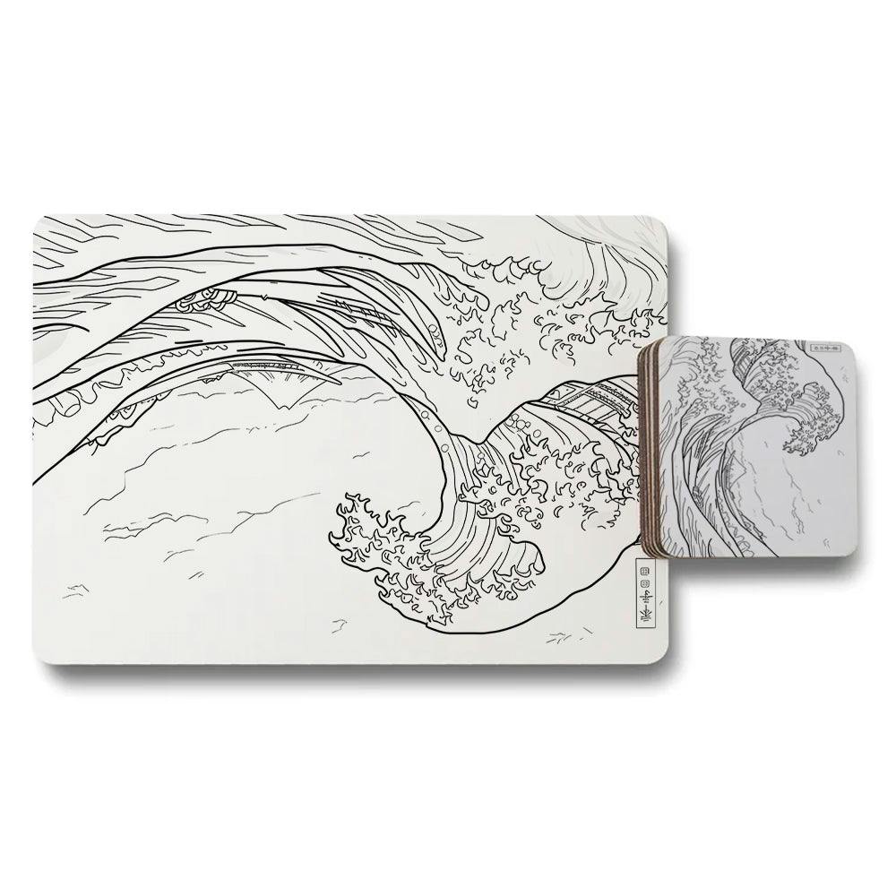Benjamin Tate Design Set Of 12 Placemats And Coasters 11X8 Placemats 3.7X3.7 Designer Artwork