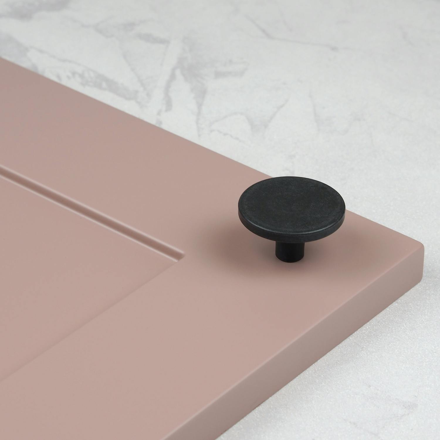 Handle & Home Black Matt Recycled Ocean Waste Plastic Handles - 42Mm Knob