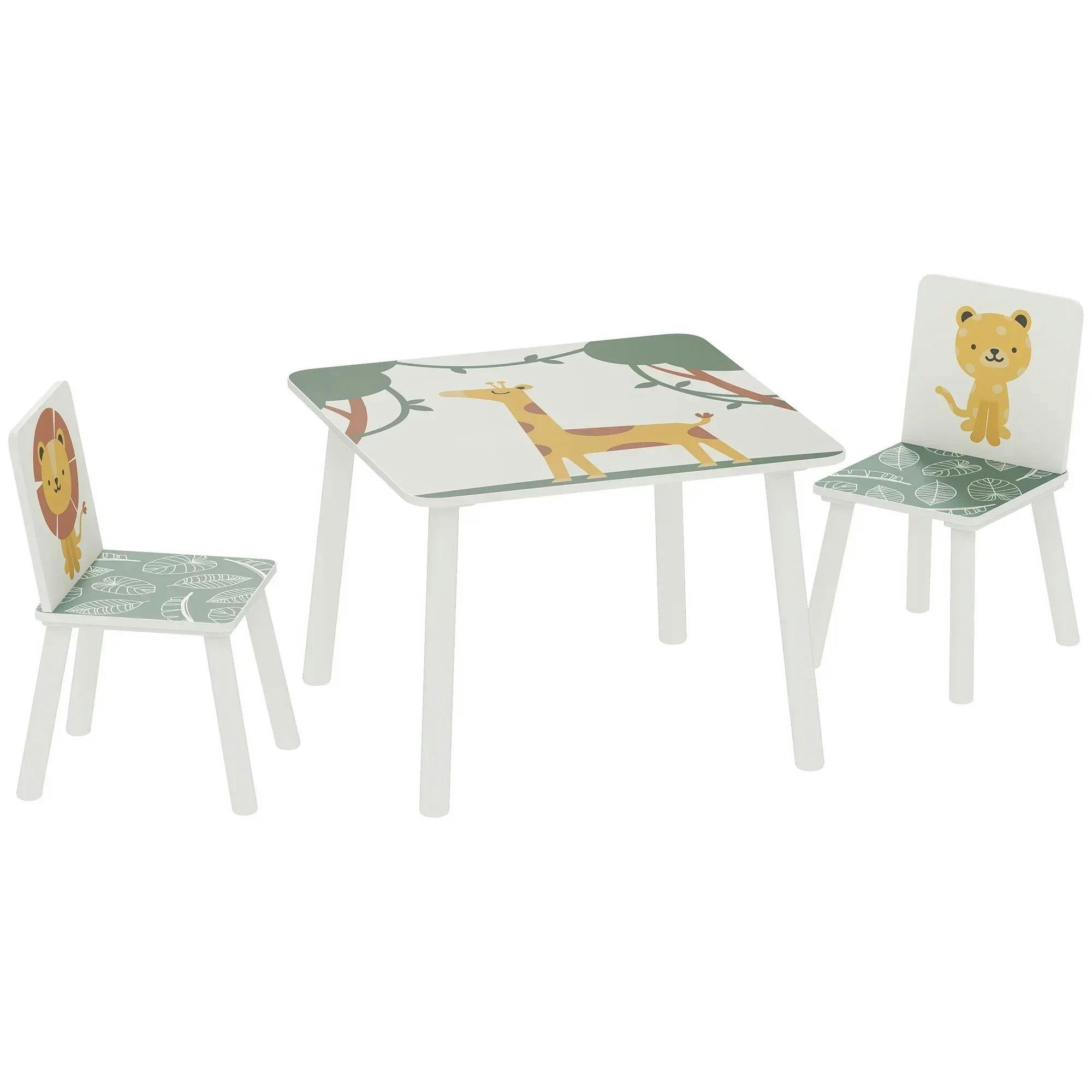 Aiyaplay Green 3-Piece Kids Table With 2 Chairs Set For Bedroom, Nursery - Image 7