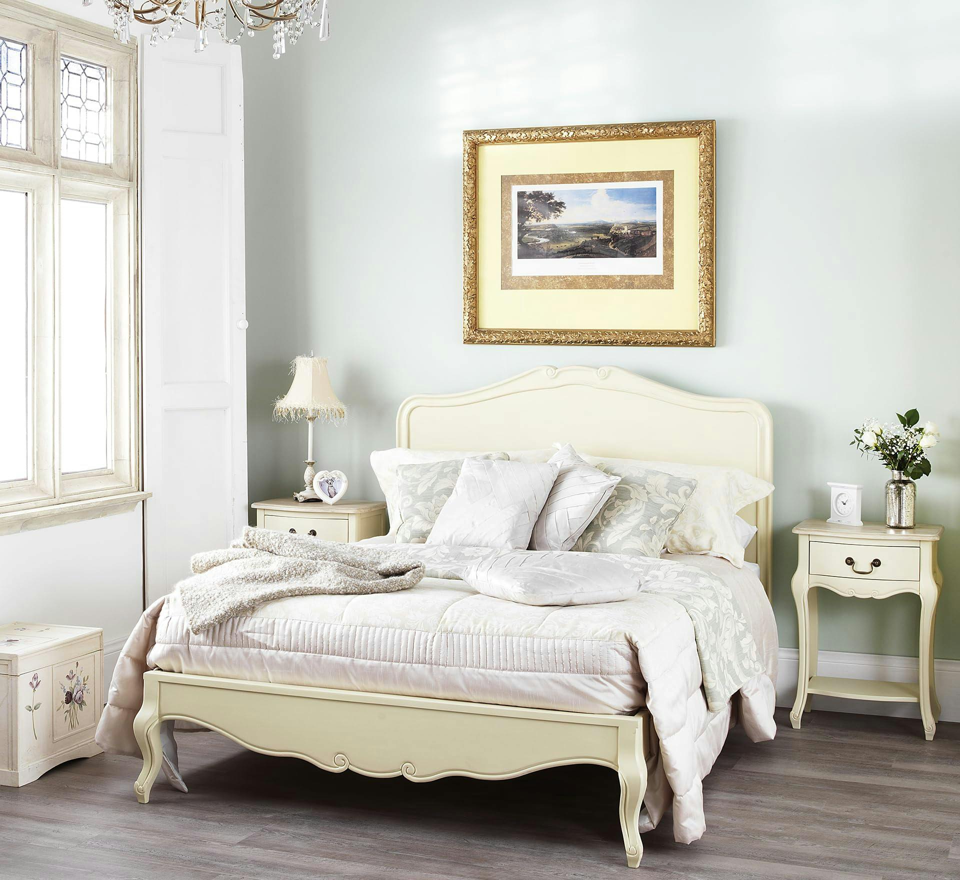 Statement Furniture Cream Juliette French Style Bed With Wooden Headboard. Bed Frame In 3Ft 4Ft6 5Ft 6Ft - King 5Ft - 1600.00