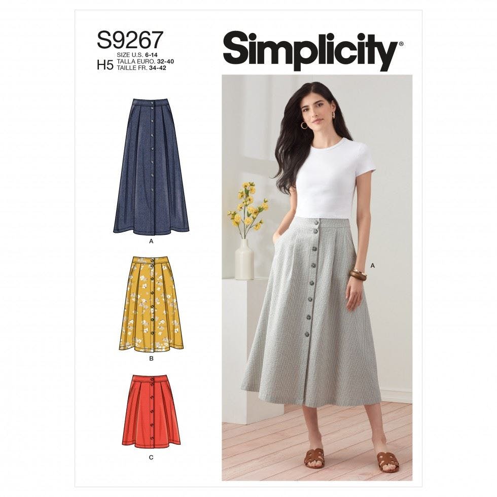 Simplicity Women's Sewing Pattern 9267, Skirts For H5 (6-8-10-12-14) - Intermediate - H5 (6-8-10-12-14)
