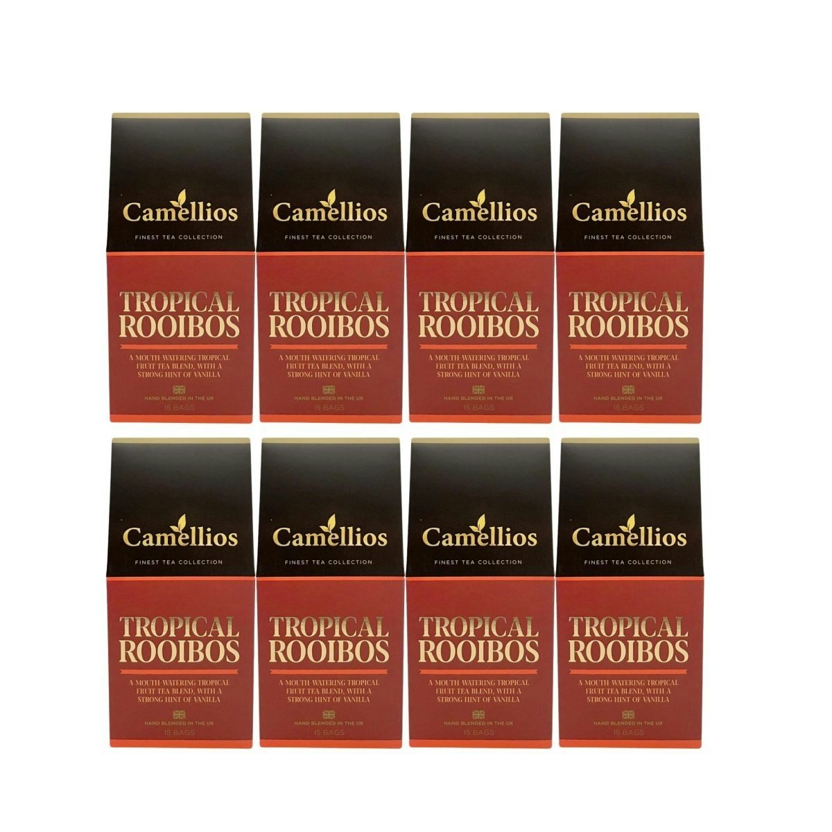 Camellios Orange Tropical Rooibos Fruit Tea - 8 Packs (120 Tea Bags)