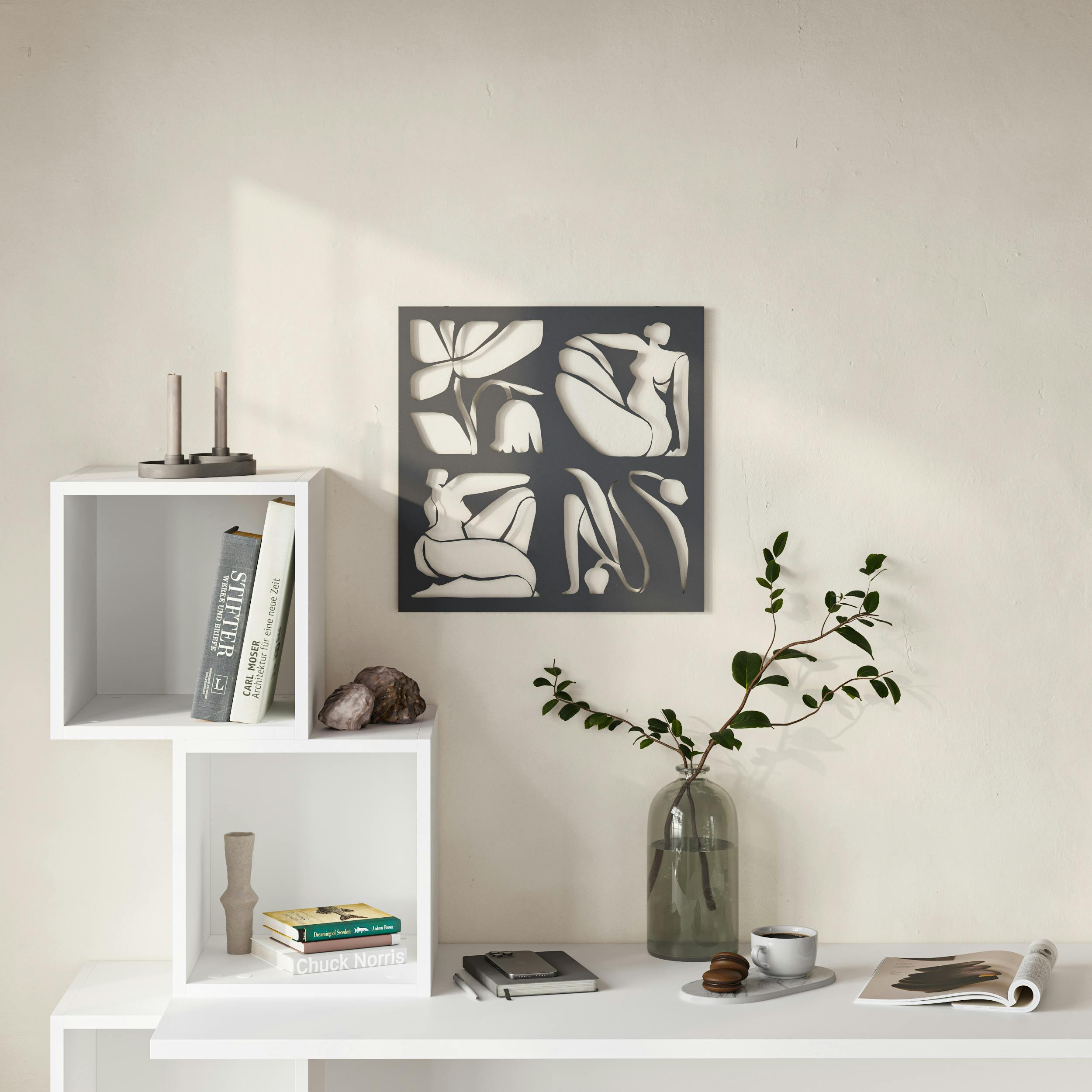 Decortie Metal Wall Art - Abstract Female Design - Black - Image 4