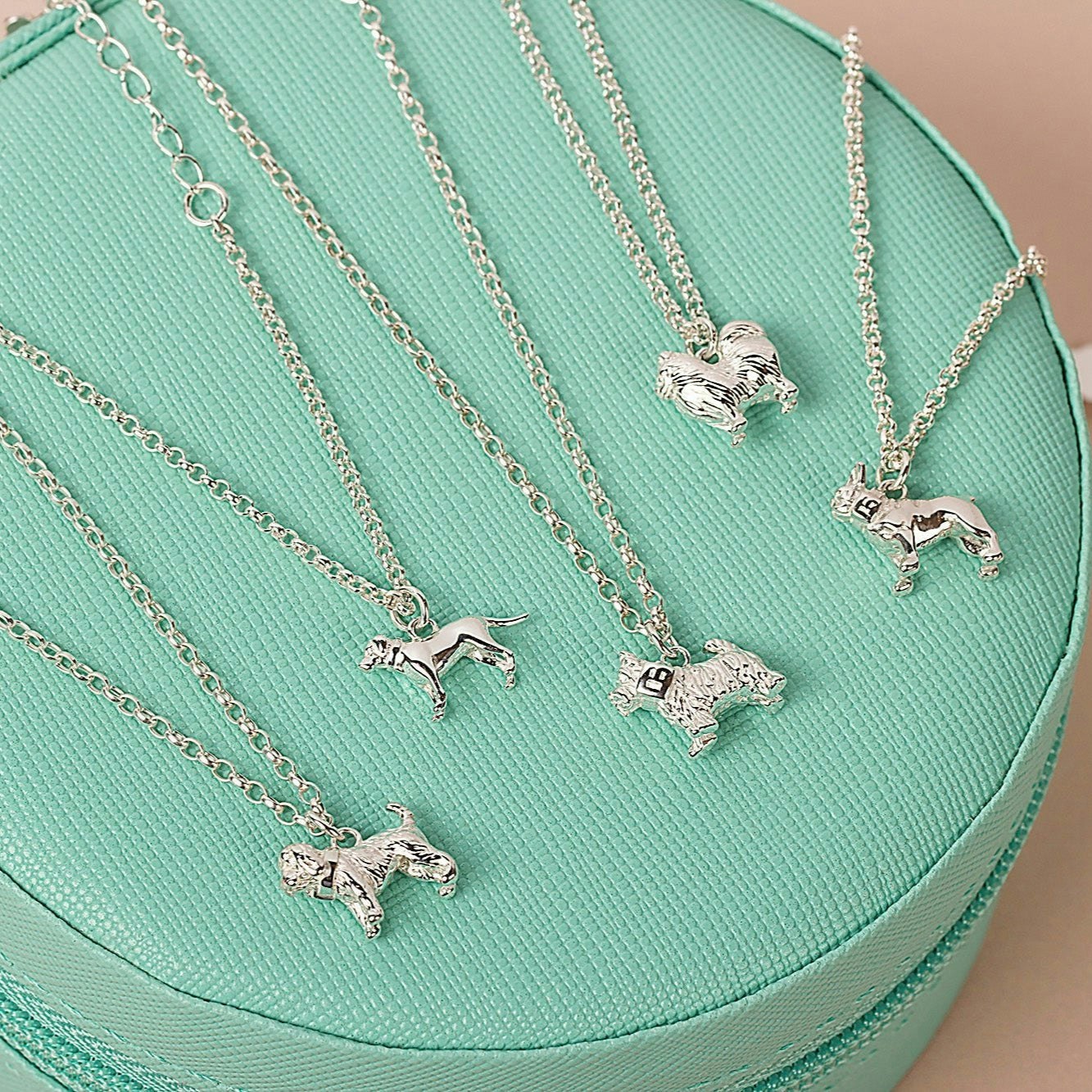 Mylee London Silver Dainty Chain Bracelet With Dog Charm - Personalised - Sterling - No - Pigeon
