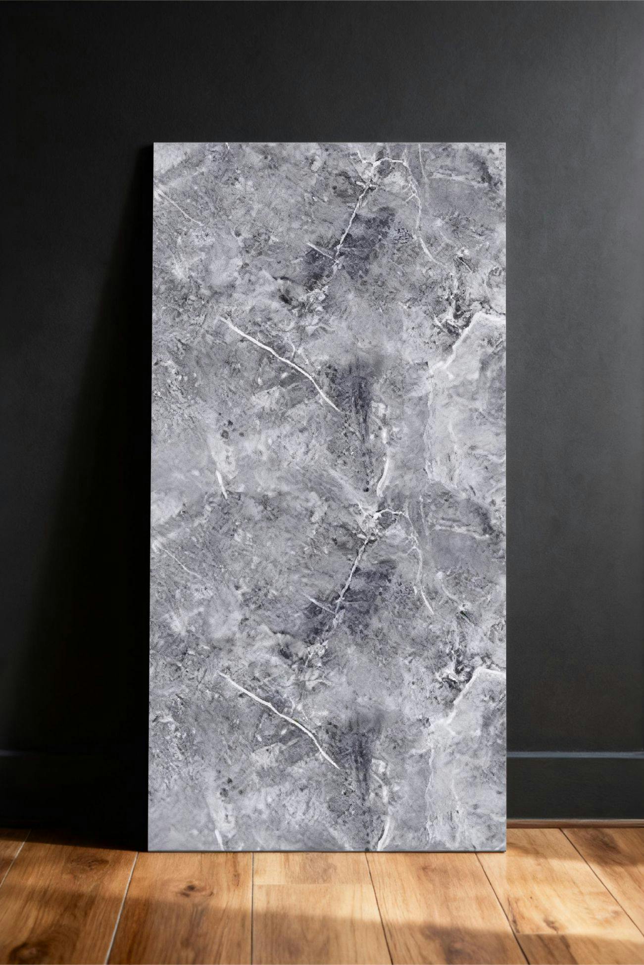 Rackhams Grey Self Adhesive Marble Effect Tiles - 50 Pieces