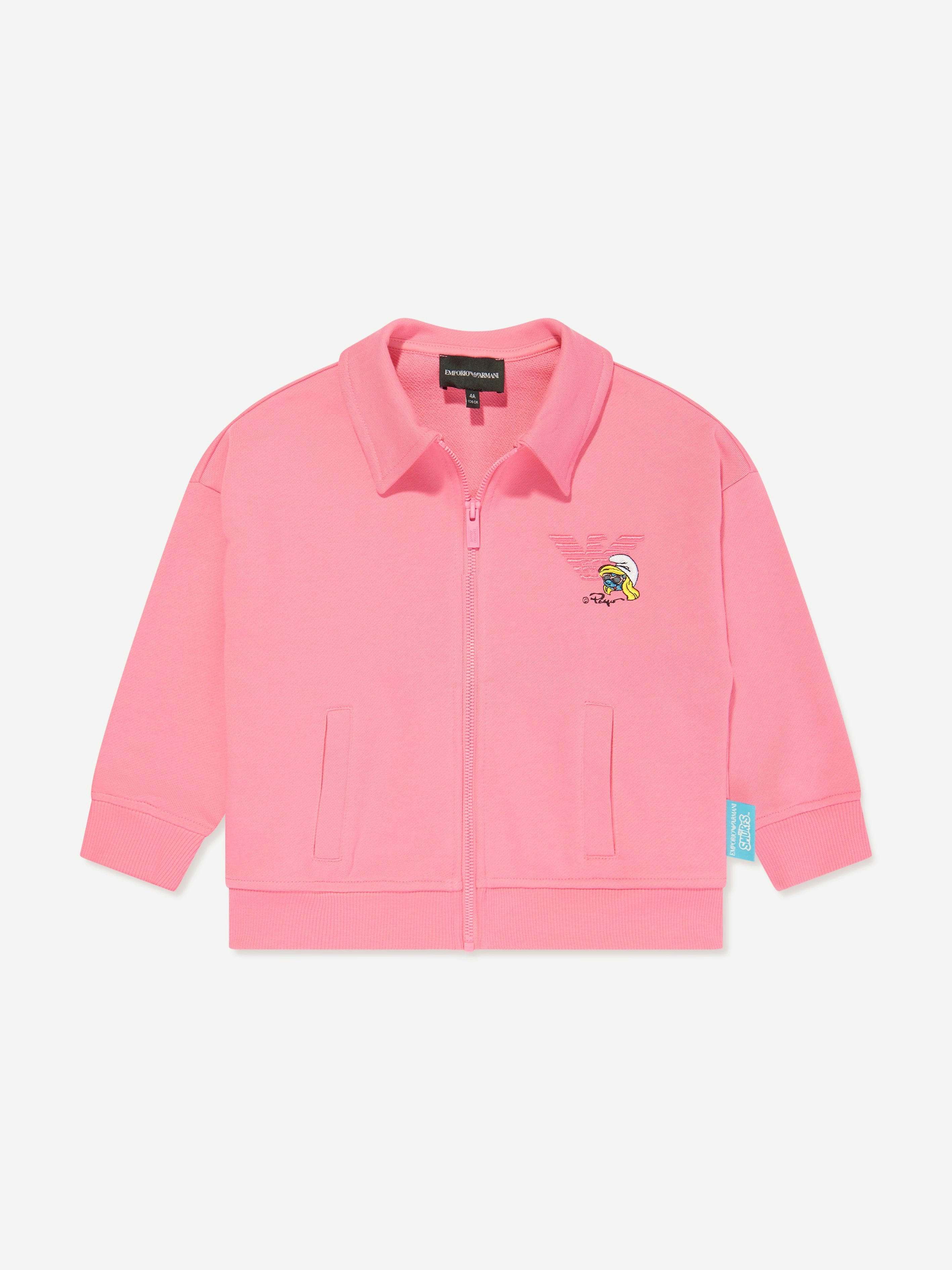 Emporio Armani Girls Pink Zip Up Top In - 8 Yrs