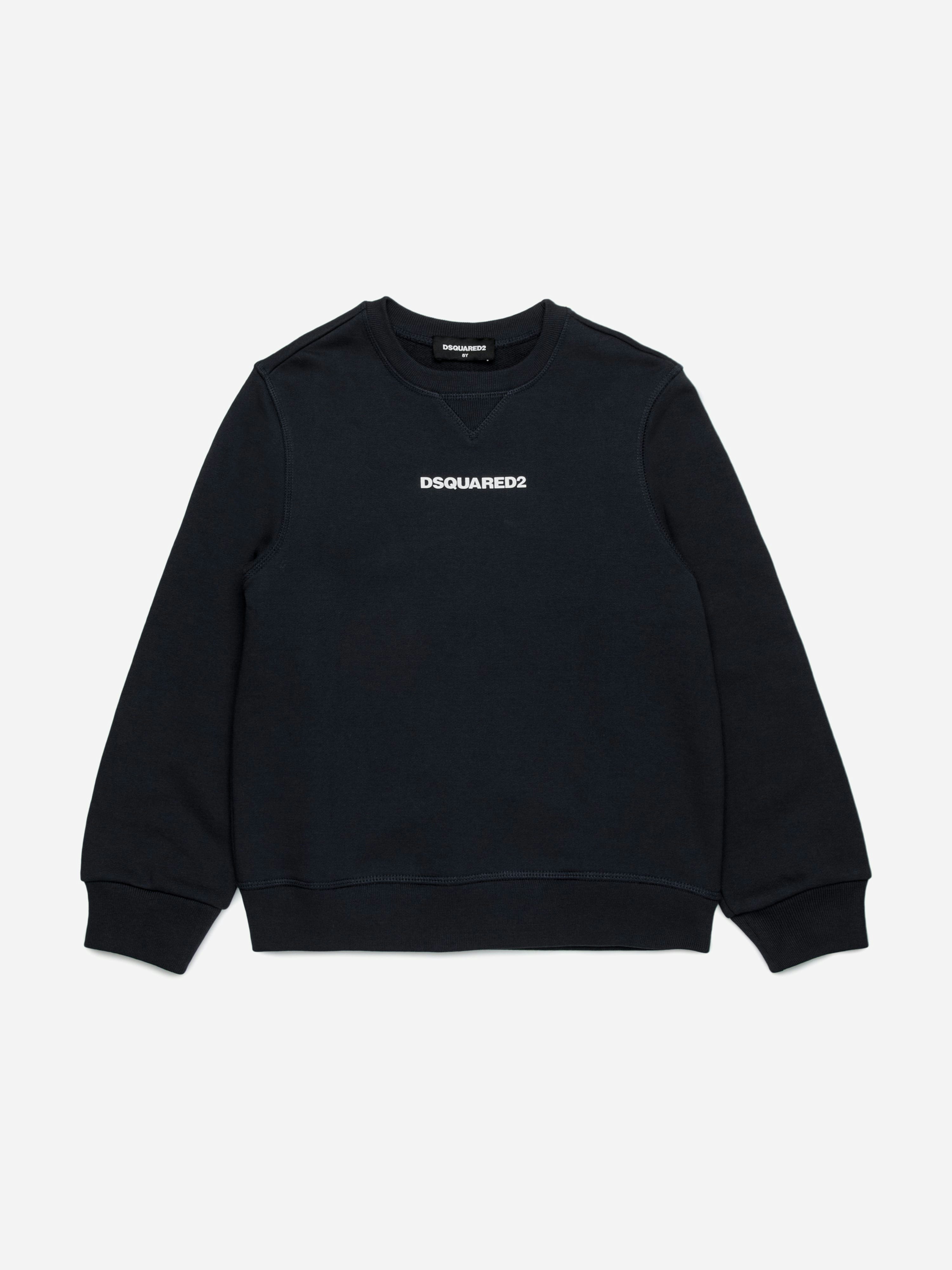 Dsquared2 Kids Boys Black Logo Sweatshirt In - 12 Yrs