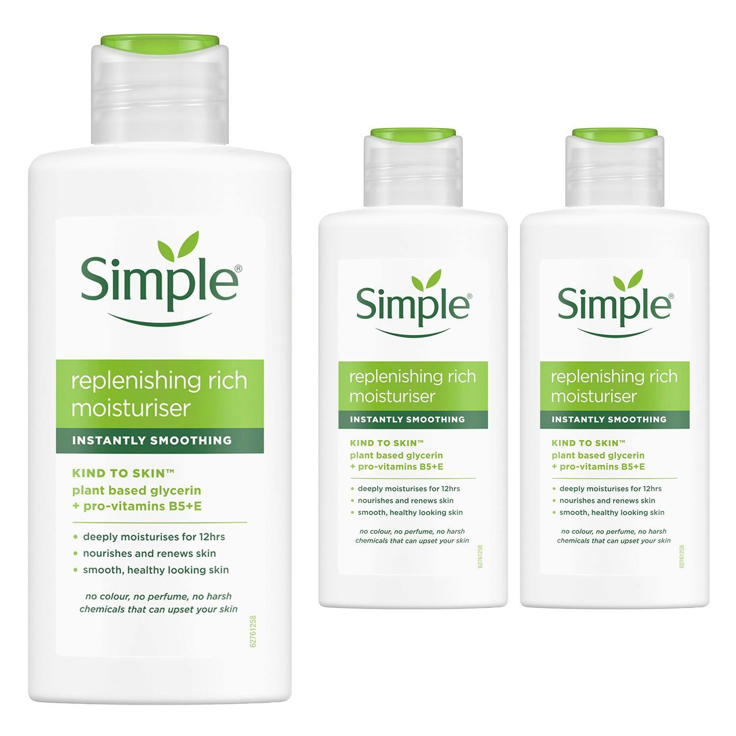 Simple Cream Kind To Skin 12H Moisturisation Replenishing Rich Moisturiser 125Ml, 3 Pack - 3 Pack