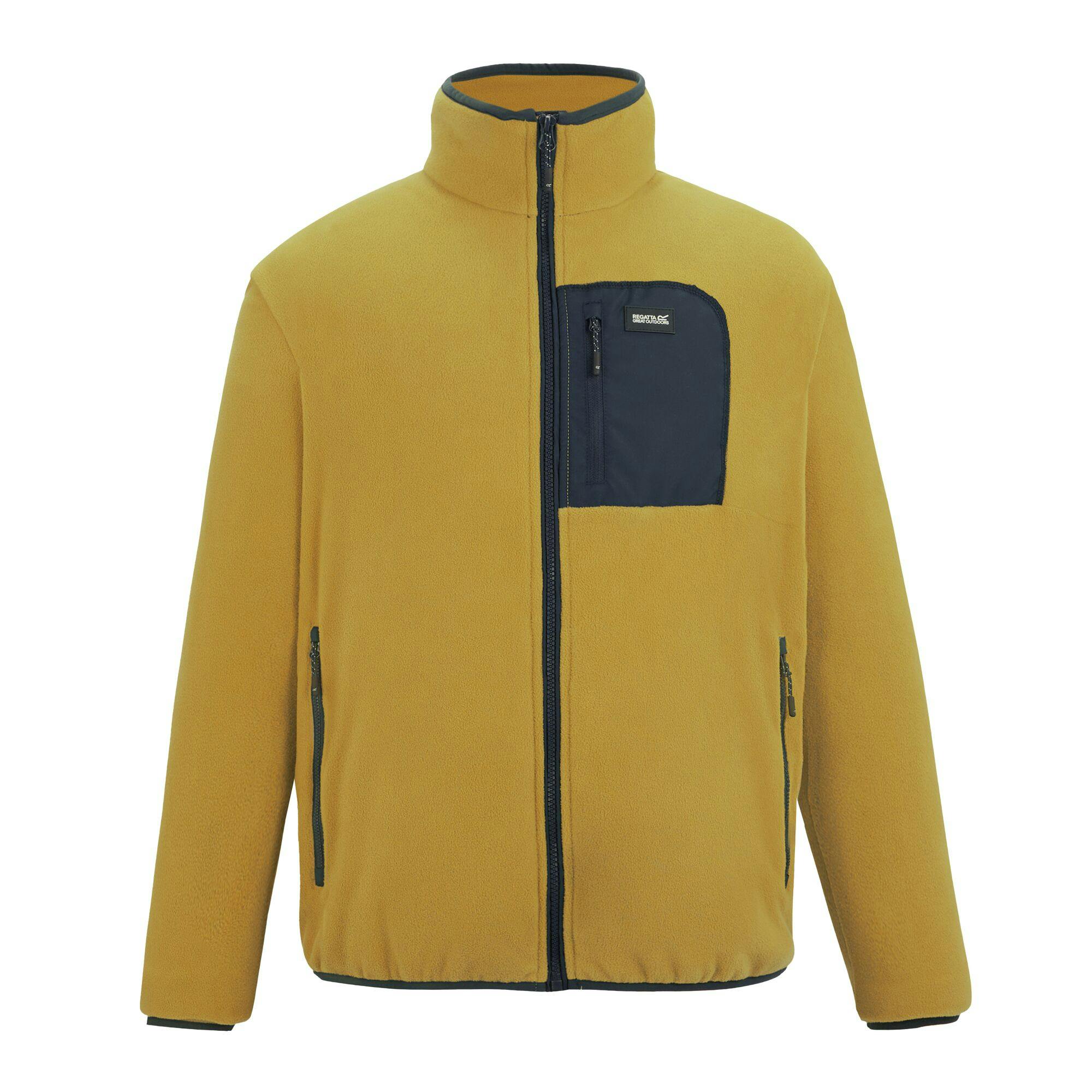 Regatta Men's Brown Frankie Full Zip Fleece Jacket - Wood /Navy - M - Wood /Navy - 70% Polyester/30% Recycled Polyester